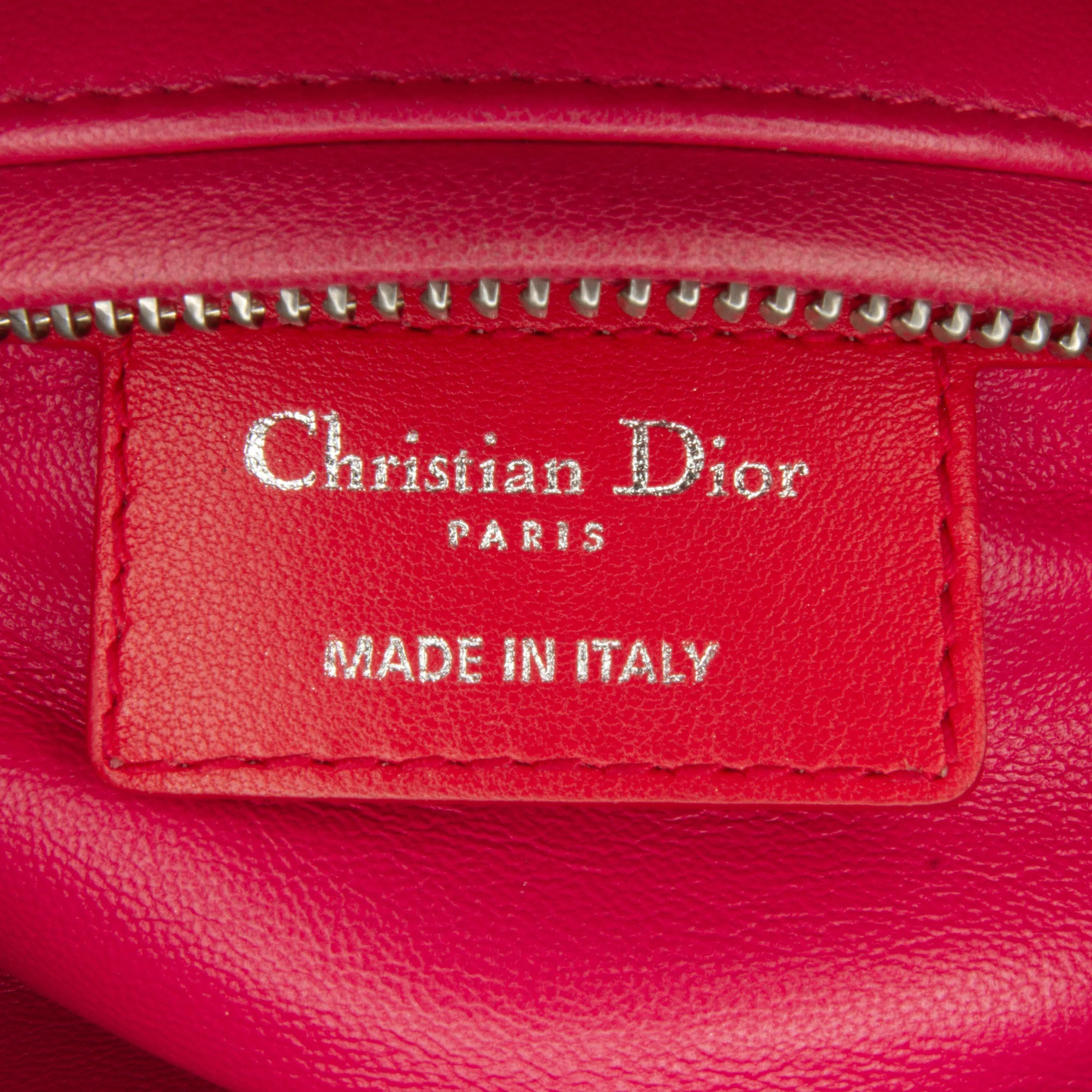 Dior | Pre-Owned Medium Bicolor Lambskin Cannage Lady Dior | Orange - Image 12