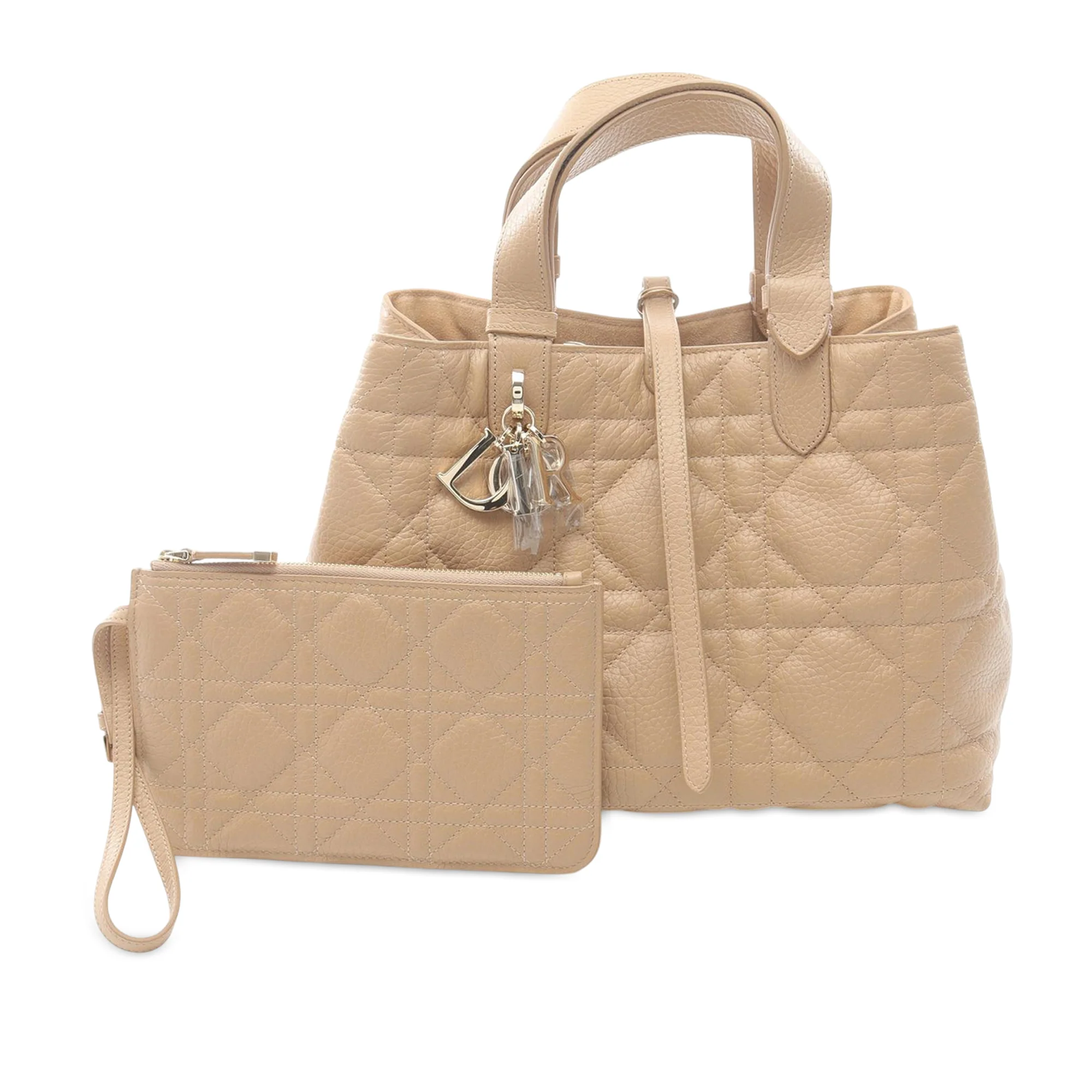 Dior | Pre-Owned Medium Calfskin Macrocannage Toujours Bag | Beige