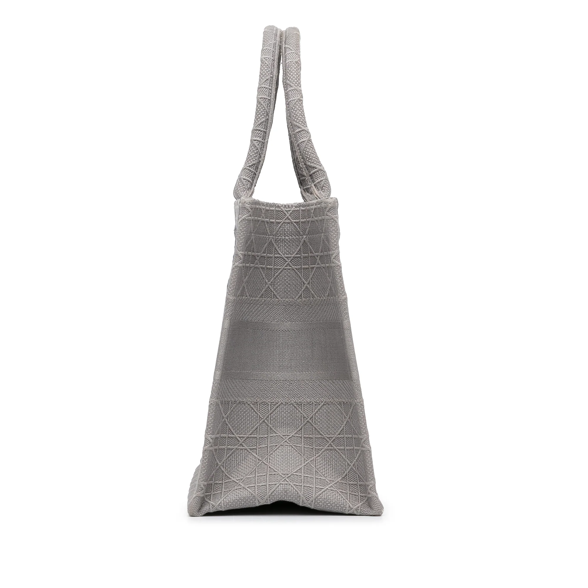 Dior | Pre-Owned Medium Cannage Embroidered Book Tote | Gray - Image 4