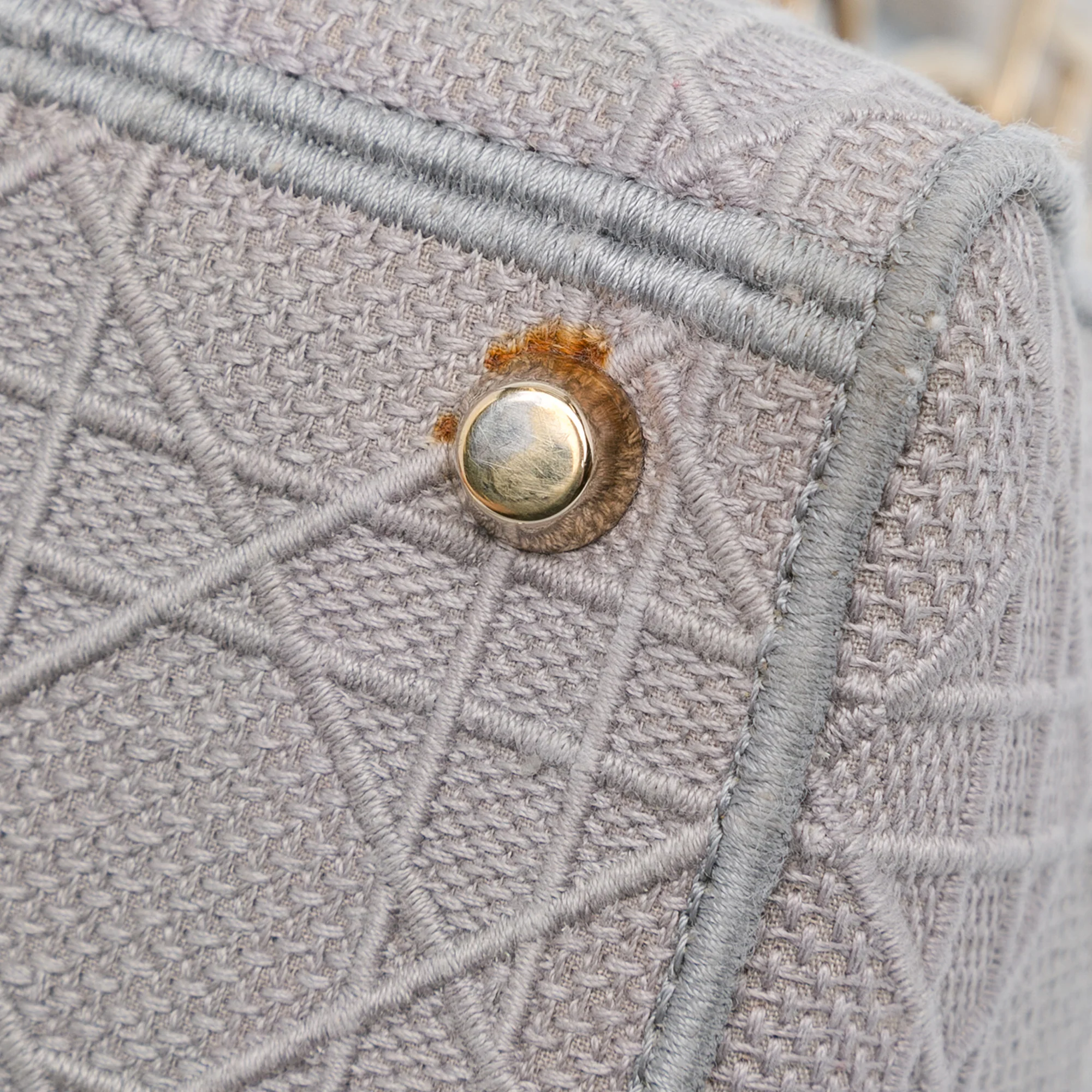 Dior | Pre-Owned Medium Canvas Cannage Lady D Lite - I | Gray/Light Gray - Image 13