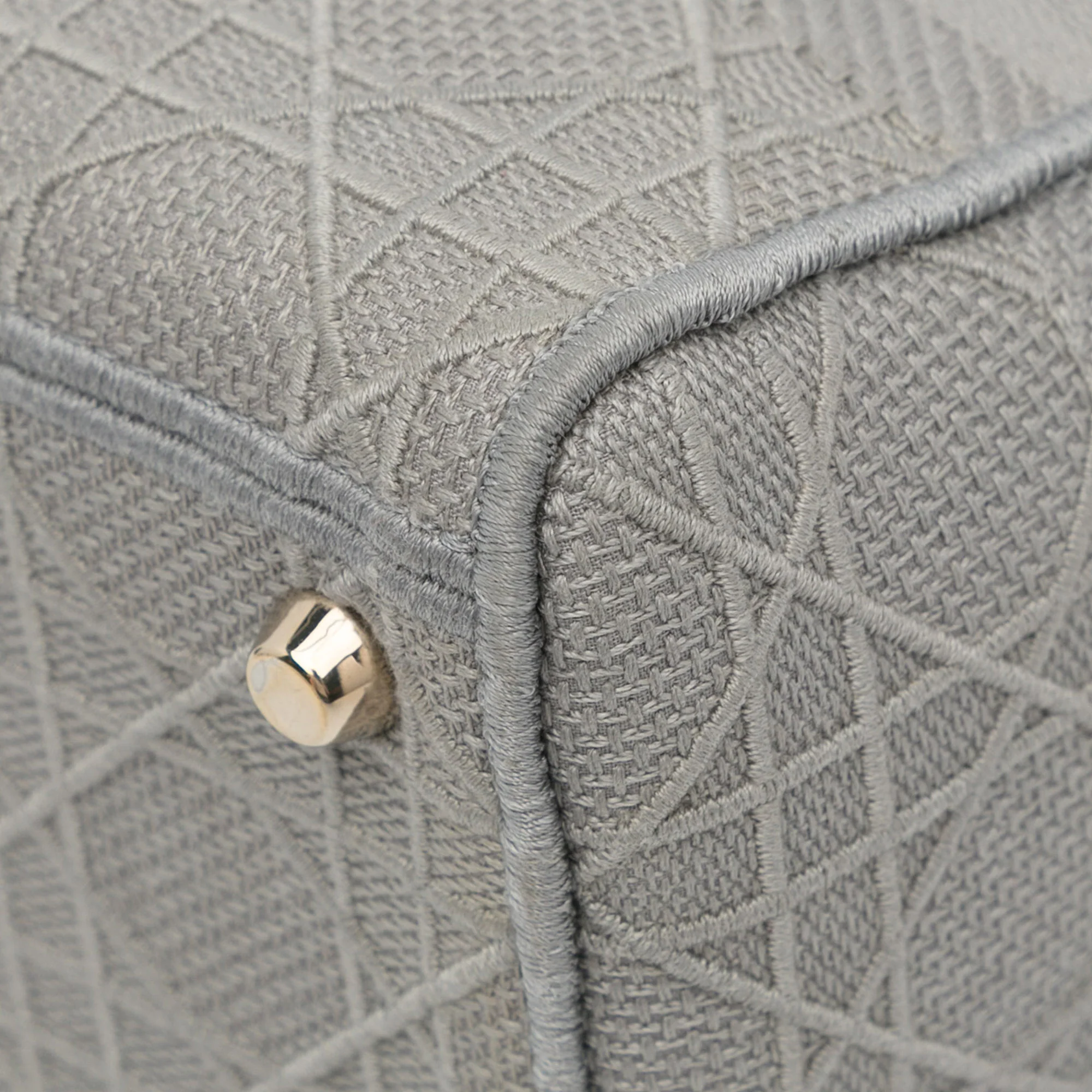 Dior | Pre-Owned Medium Canvas Cannage Lady D Lite - III | Gray/Light Gray - Image 11