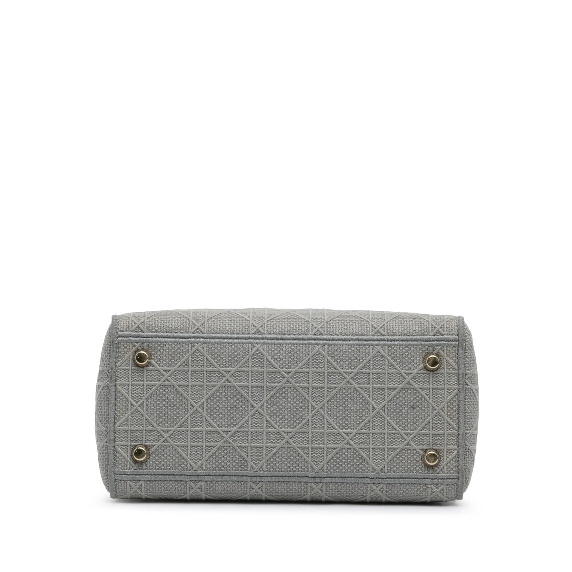 Dior | Pre-Owned Medium Canvas Cannage Lady D Lite - III | Gray/Light Gray - Image 19