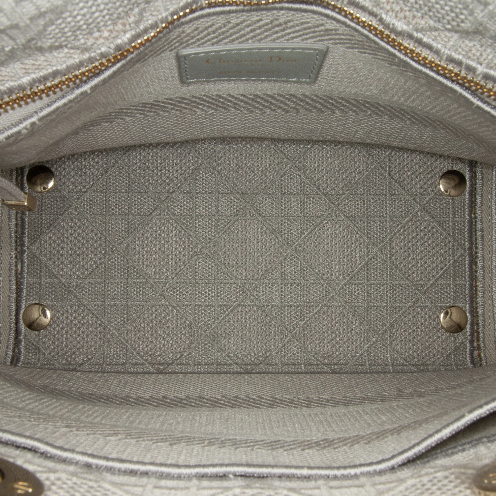 Dior | Pre-Owned Medium Canvas Cannage Lady D Lite - III | Gray/Light Gray - Image 20