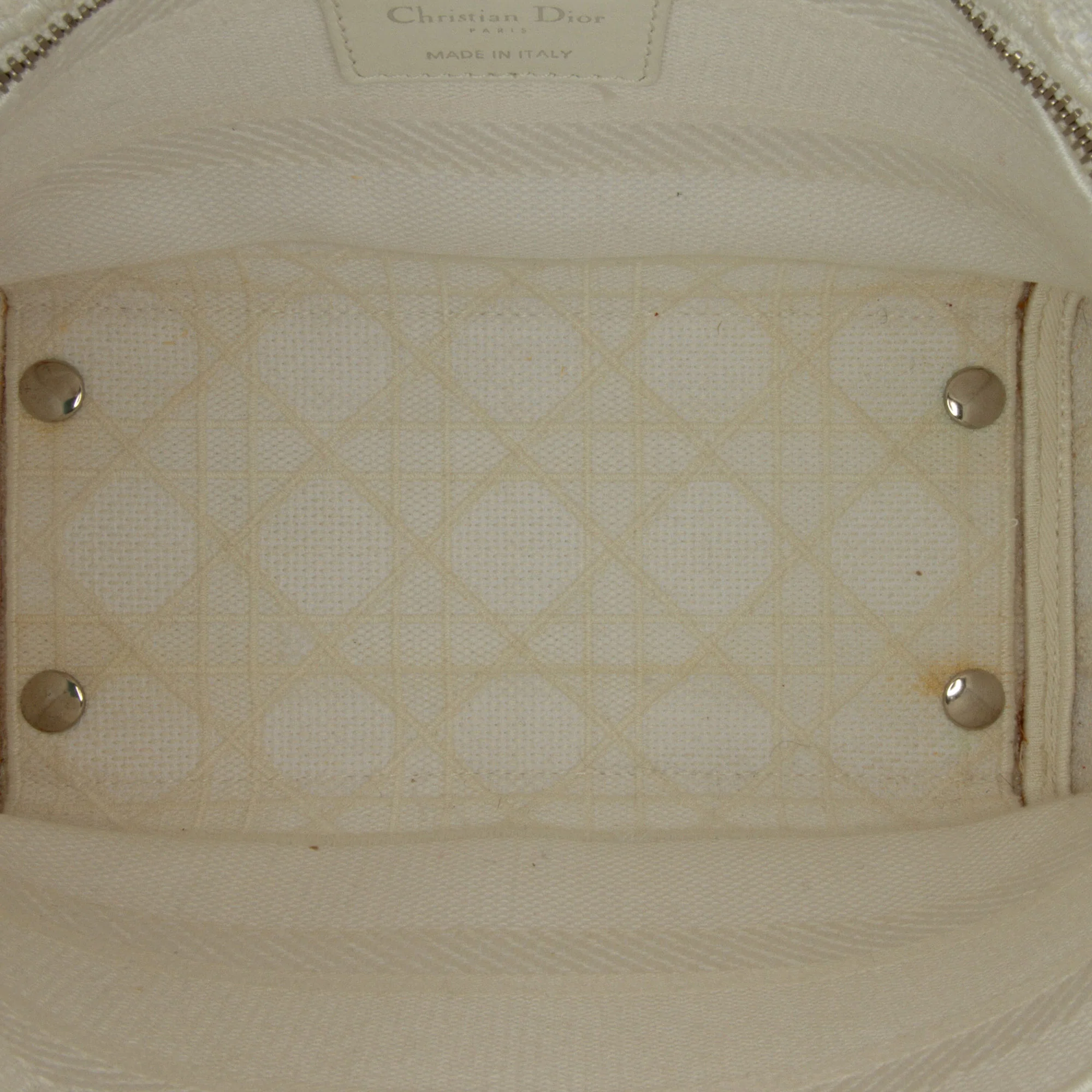 Dior | Pre-Owned Medium Canvas Cannage Lady D Lite | White - Image 9