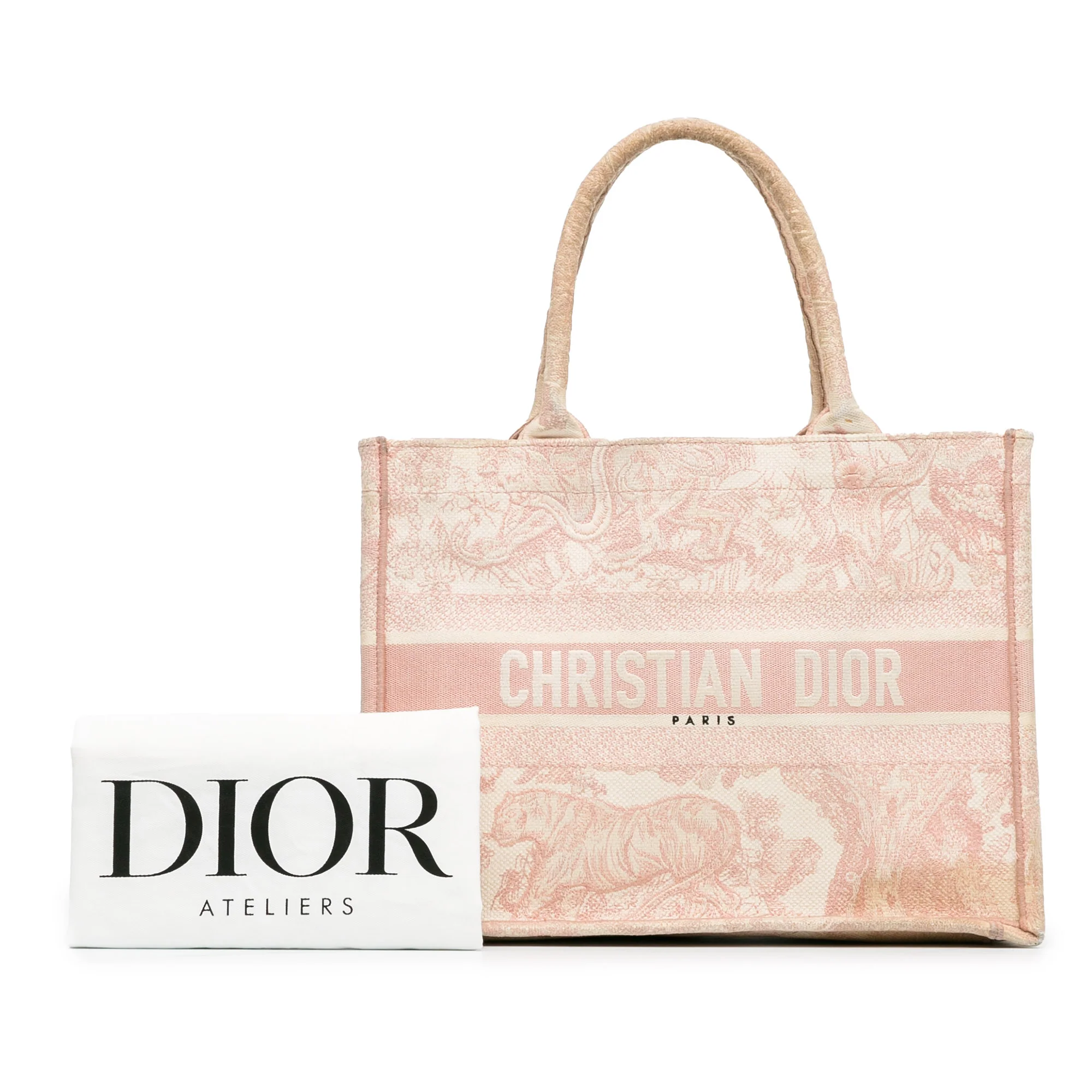 Dior | Pre-Owned Medium Canvas Embroidered Dioriviera Toile De Jouy Book Tote | Pink/Light Pink - Image 6