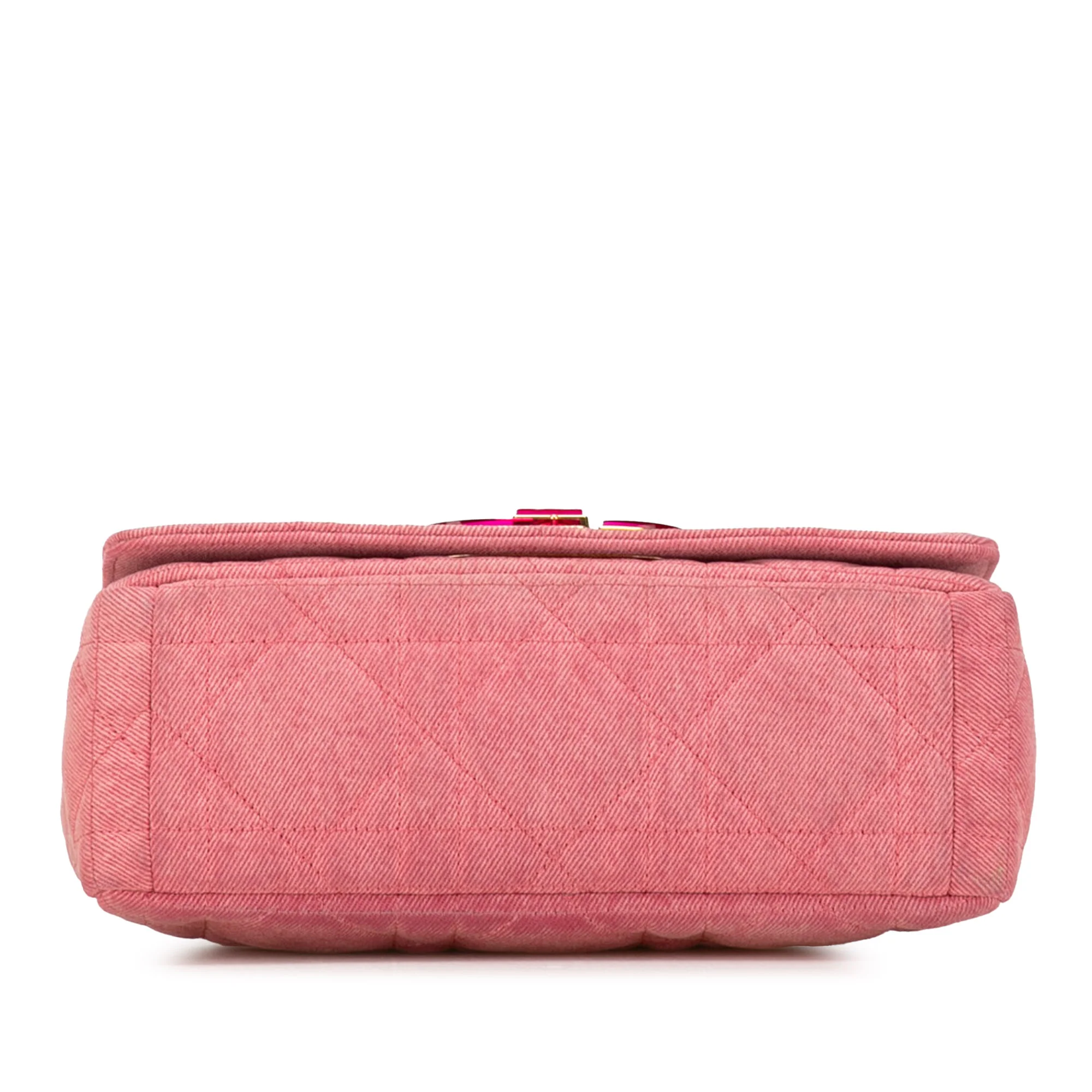 Dior | Pre-Owned Medium Denim Macrocannage Caro Bag | Pink - Image 5