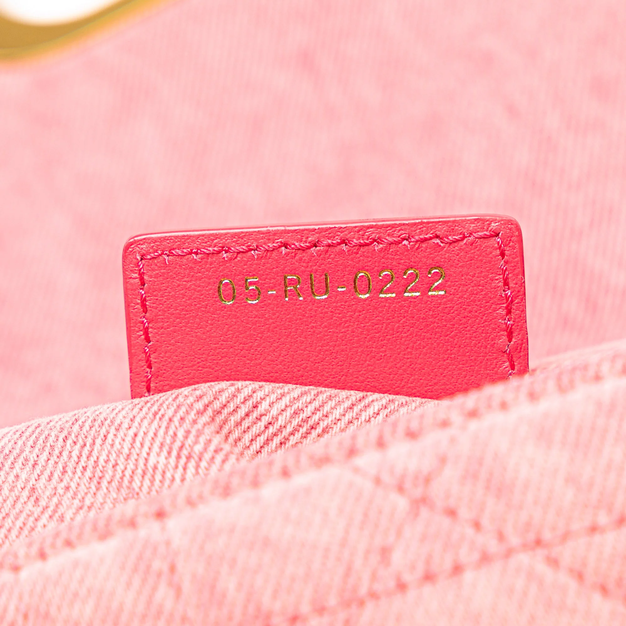 Dior | Pre-Owned Medium Denim Macrocannage Caro Bag | Pink - Image 8