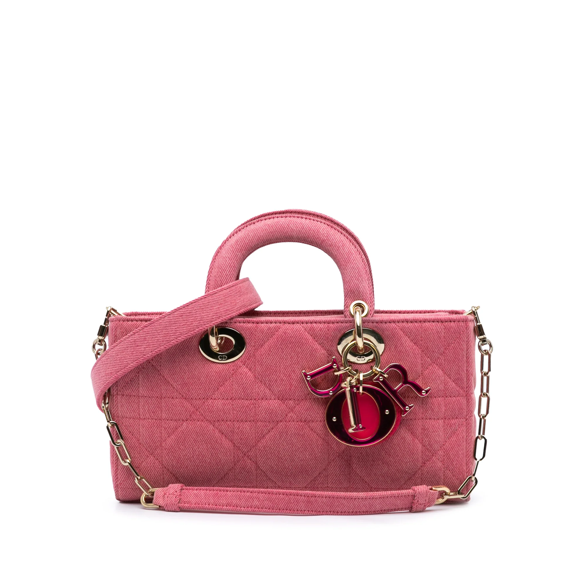 Dior | Pre-Owned Medium Denim Macrocannage Lady D Joy - I | Pink