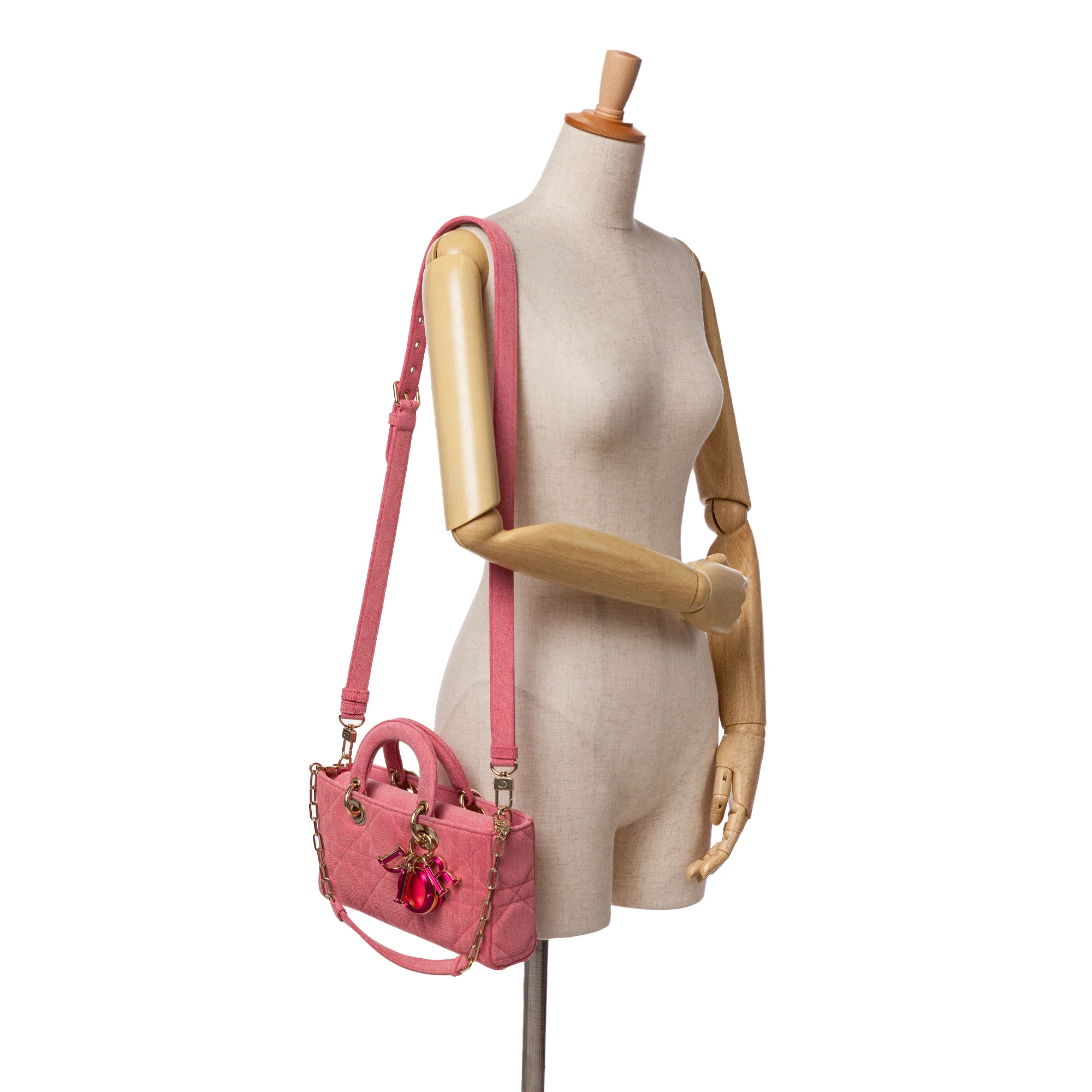 Dior | Pre-Owned Medium Denim Macrocannage Lady D Joy - I | Pink - Image 2