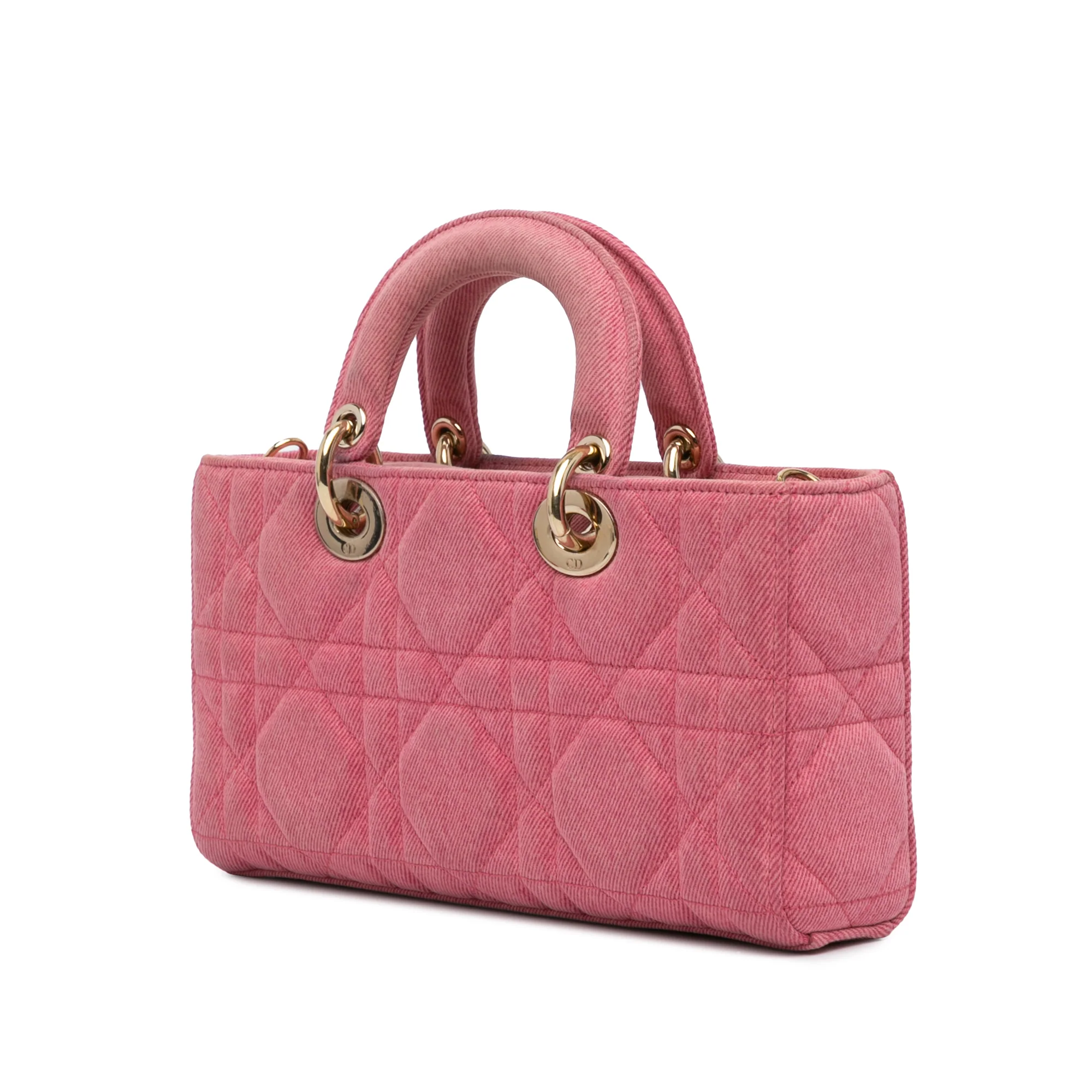 Dior | Pre-Owned Medium Denim Macrocannage Lady D Joy - II | Pink - Image 2