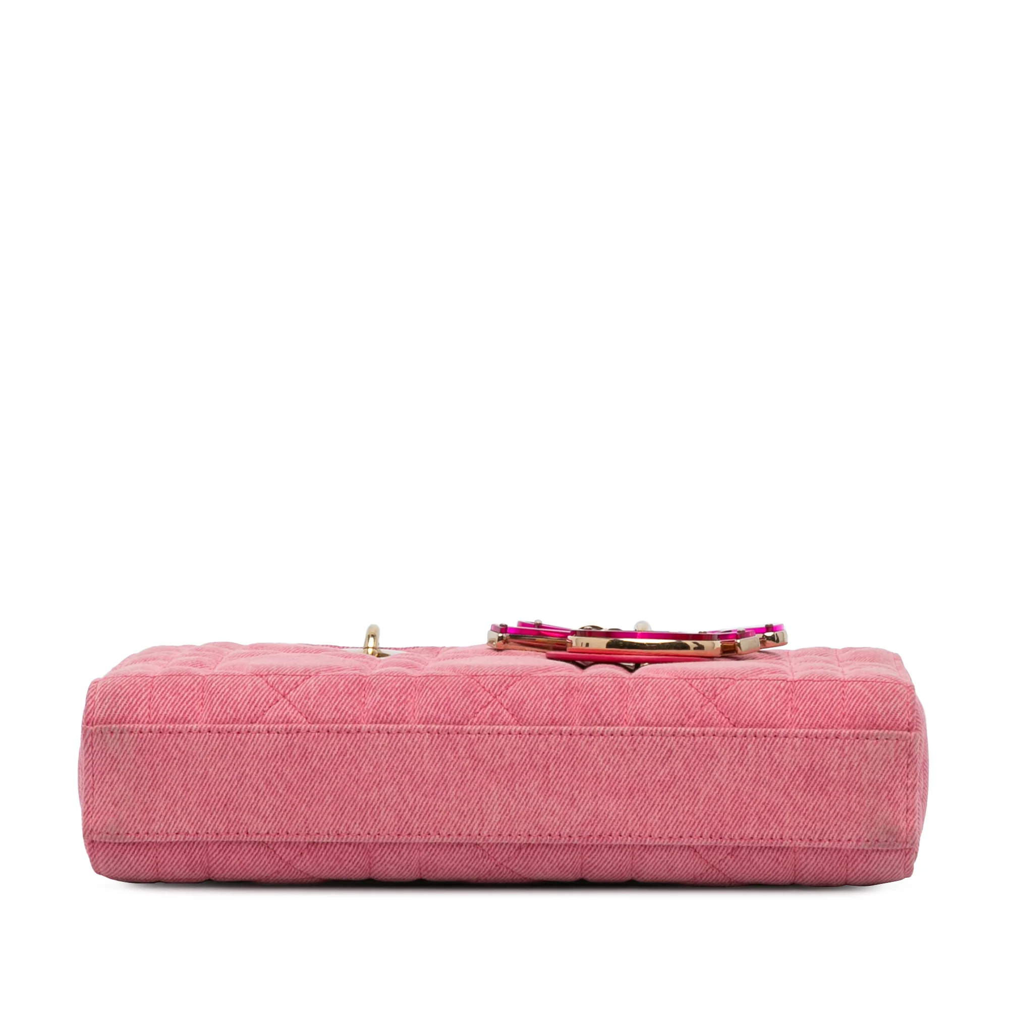 Dior | Pre-Owned Medium Denim Macrocannage Lady D Joy - II | Pink - Image 3