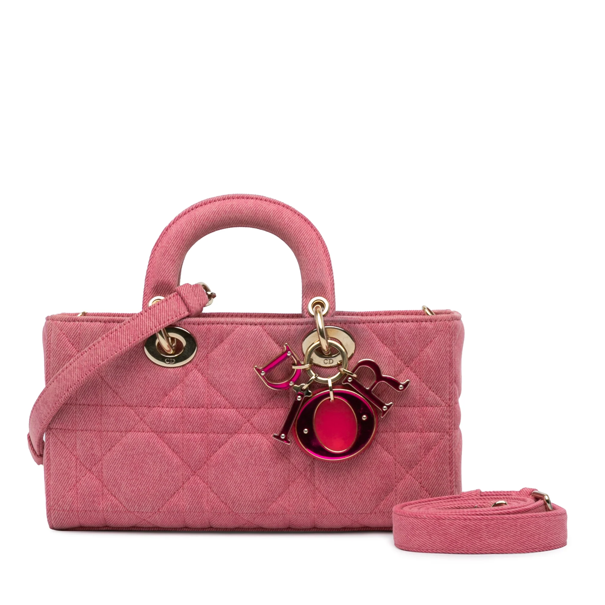 Dior | Pre-Owned Medium Denim Macrocannage Lady D Joy - II | Pink - Image 9