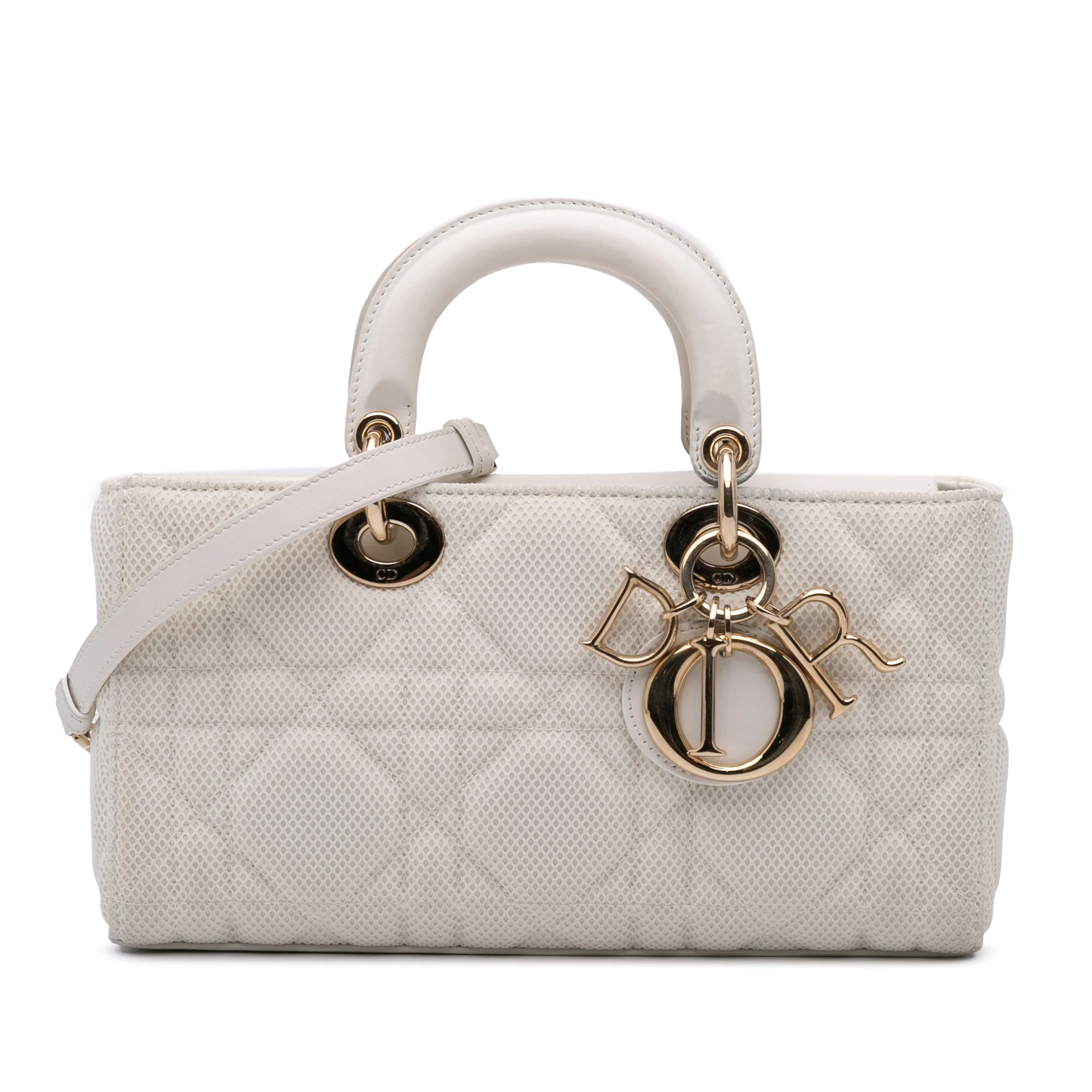 Dior | Pre-Owned Medium Technical Fabric Macrocannage Lady D Joy | White