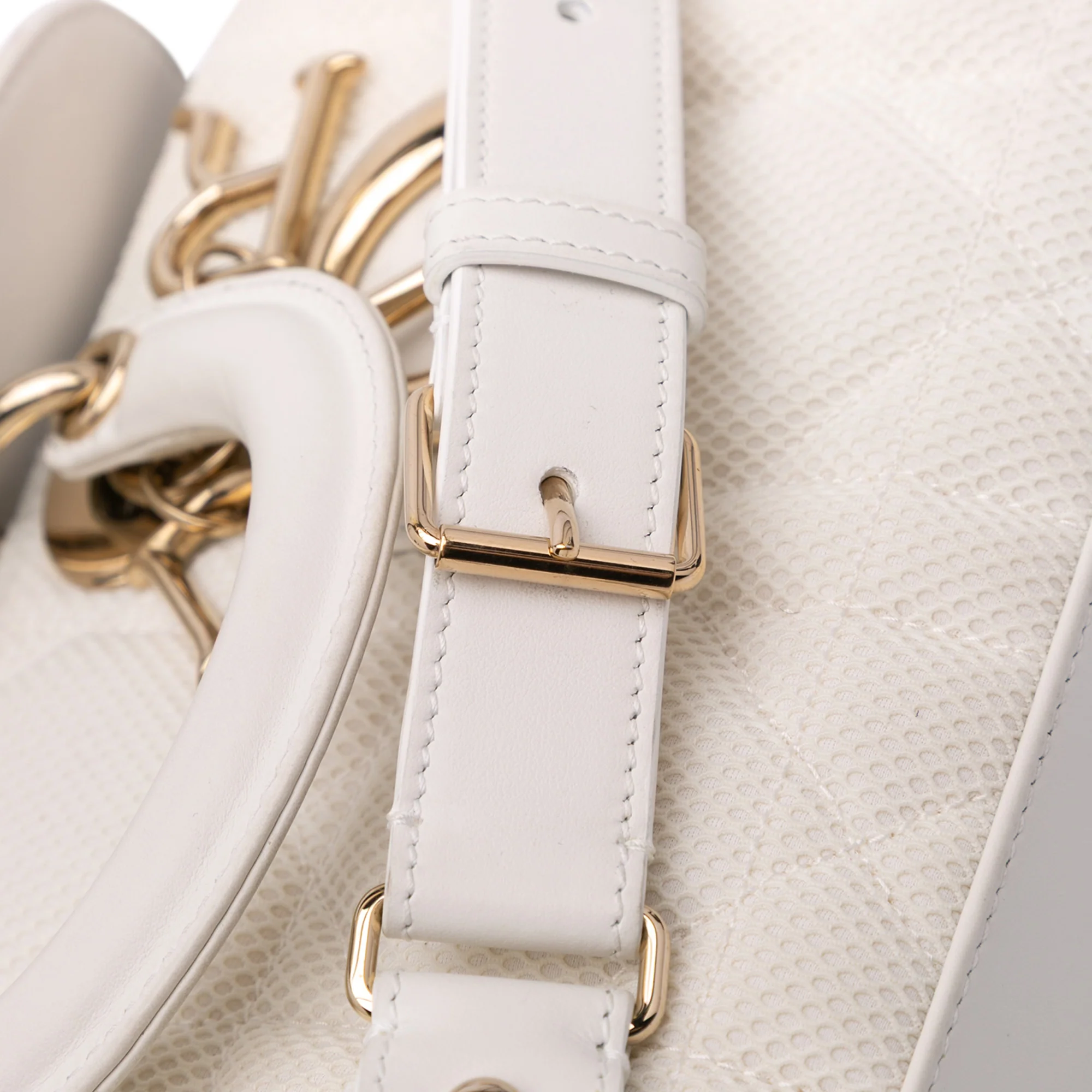 Dior | Pre-Owned Medium Technical Fabric Macrocannage Lady D Joy | White - Image 9