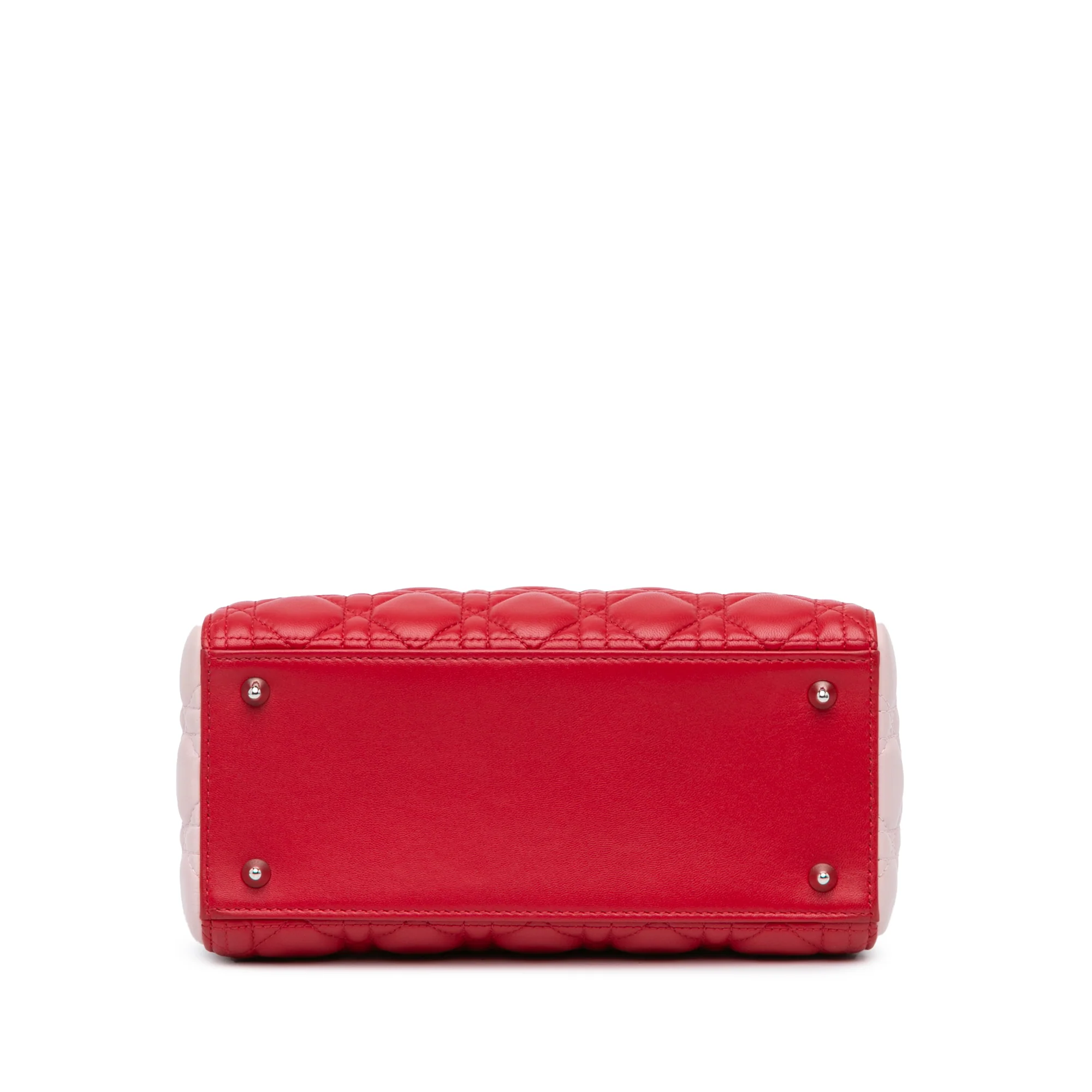 Dior | Pre-Owned Medium Tricolor Lambskin Cannage Lady Dior - I | Red - Image 3