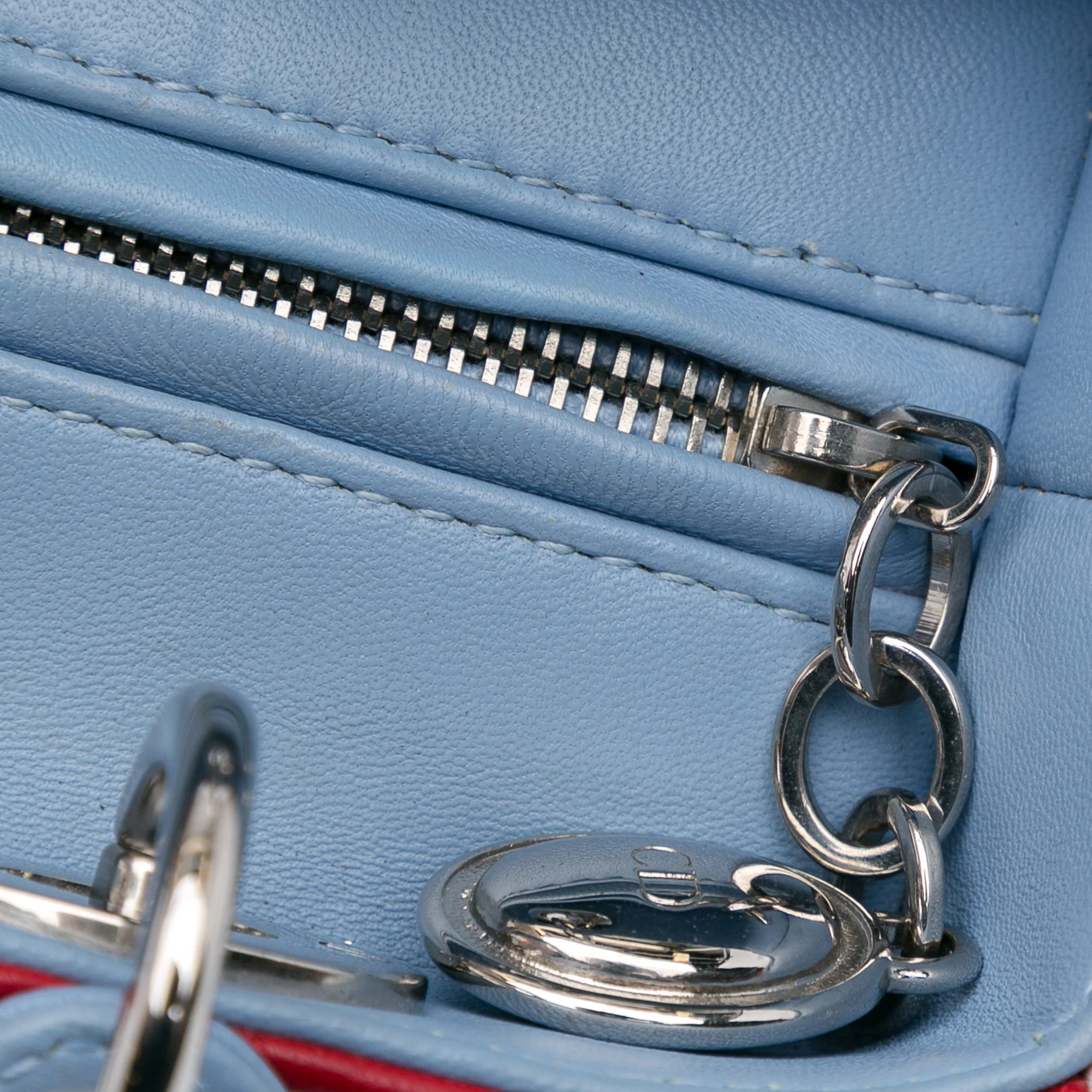 Dior | Pre-Owned Medium Tricolor Lambskin Cannage Lady Dior - II | Red - Image 12