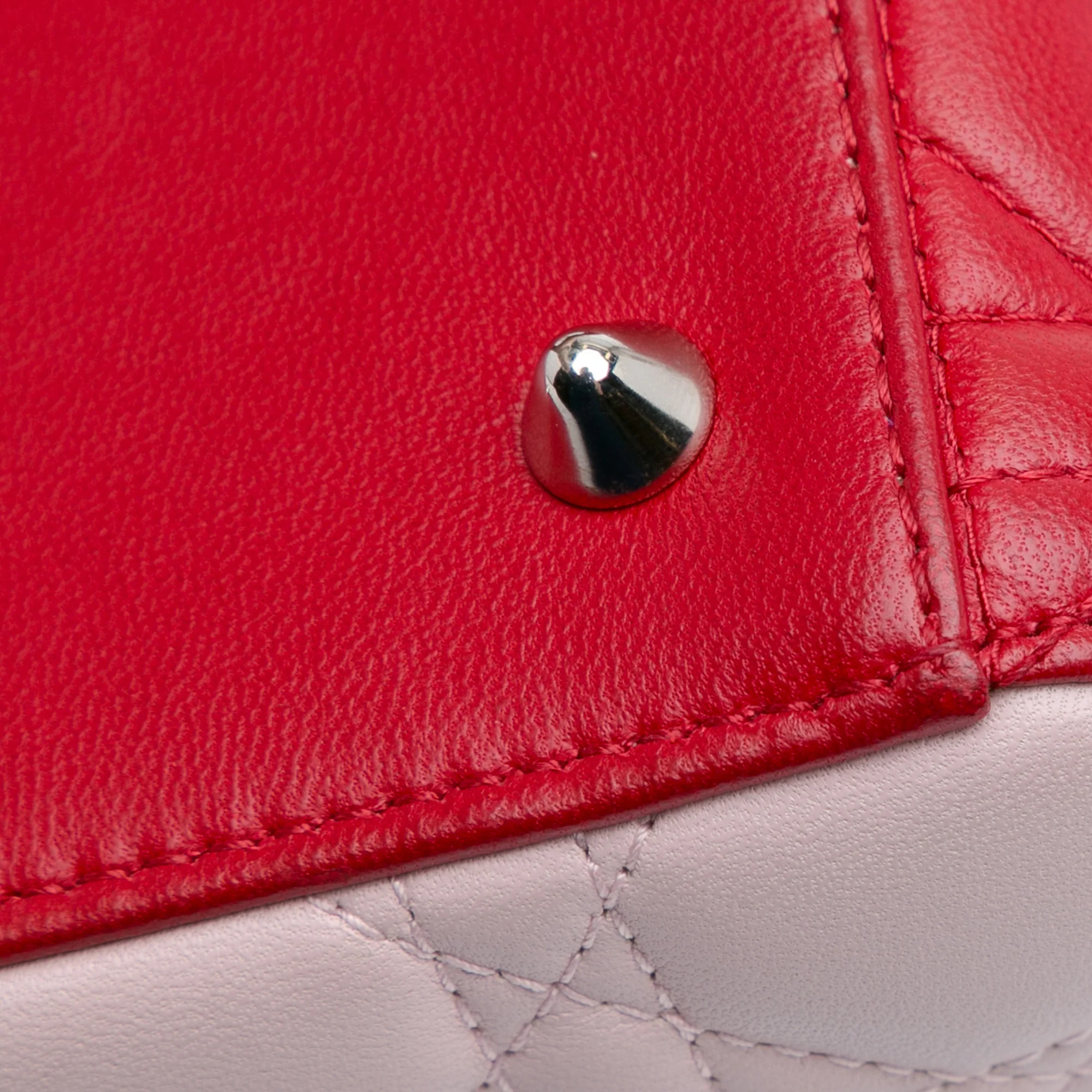 Dior | Pre-Owned Medium Tricolor Lambskin Cannage Lady Dior - II | Red - Image 13