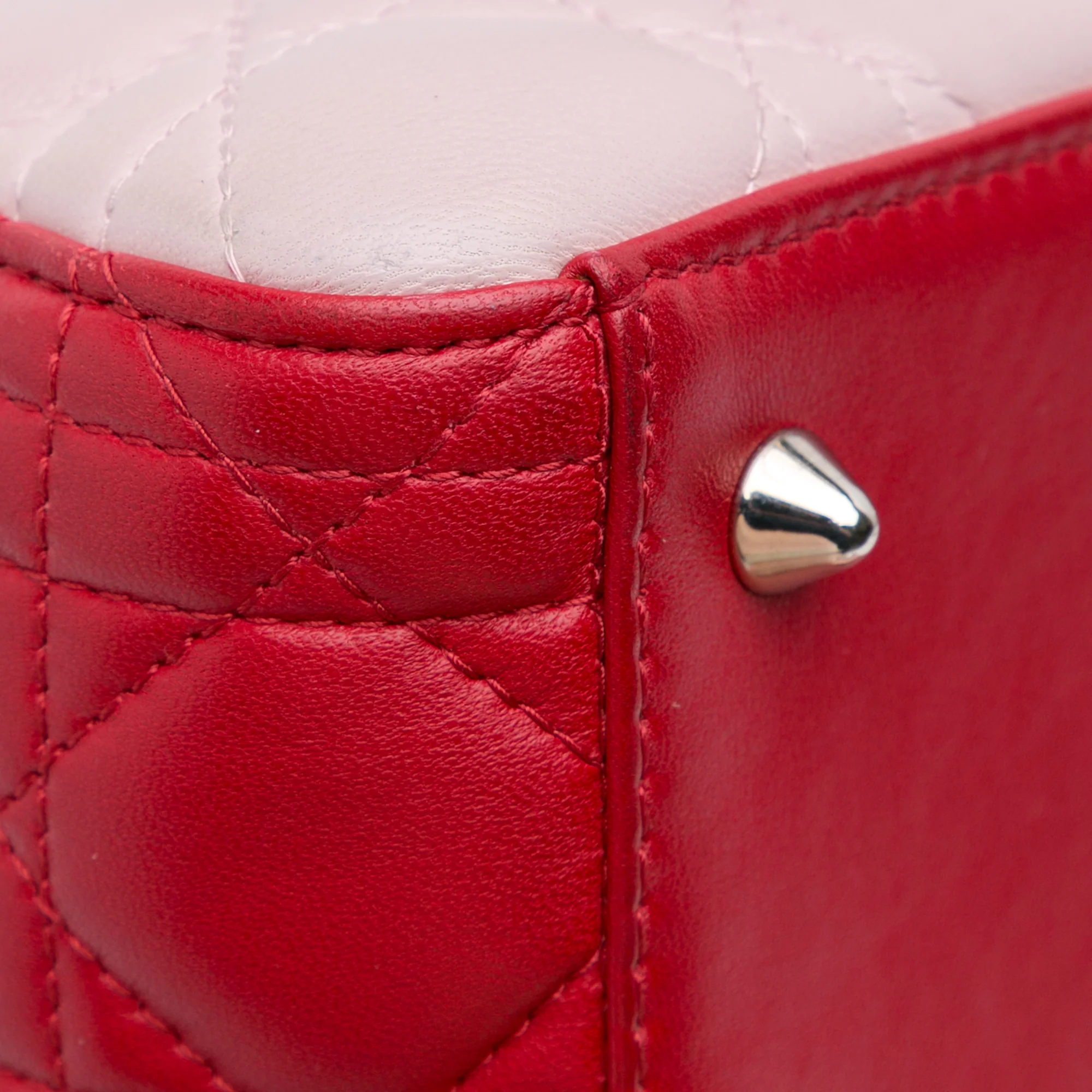 Dior | Pre-Owned Medium Tricolor Lambskin Cannage Lady Dior - II | Red - Image 2