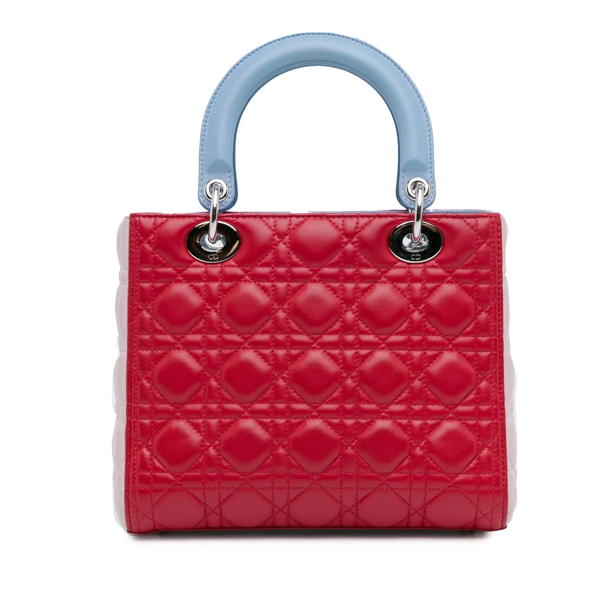 Dior | Pre-Owned Medium Tricolor Lambskin Cannage Lady Dior - II | Red - Image 7