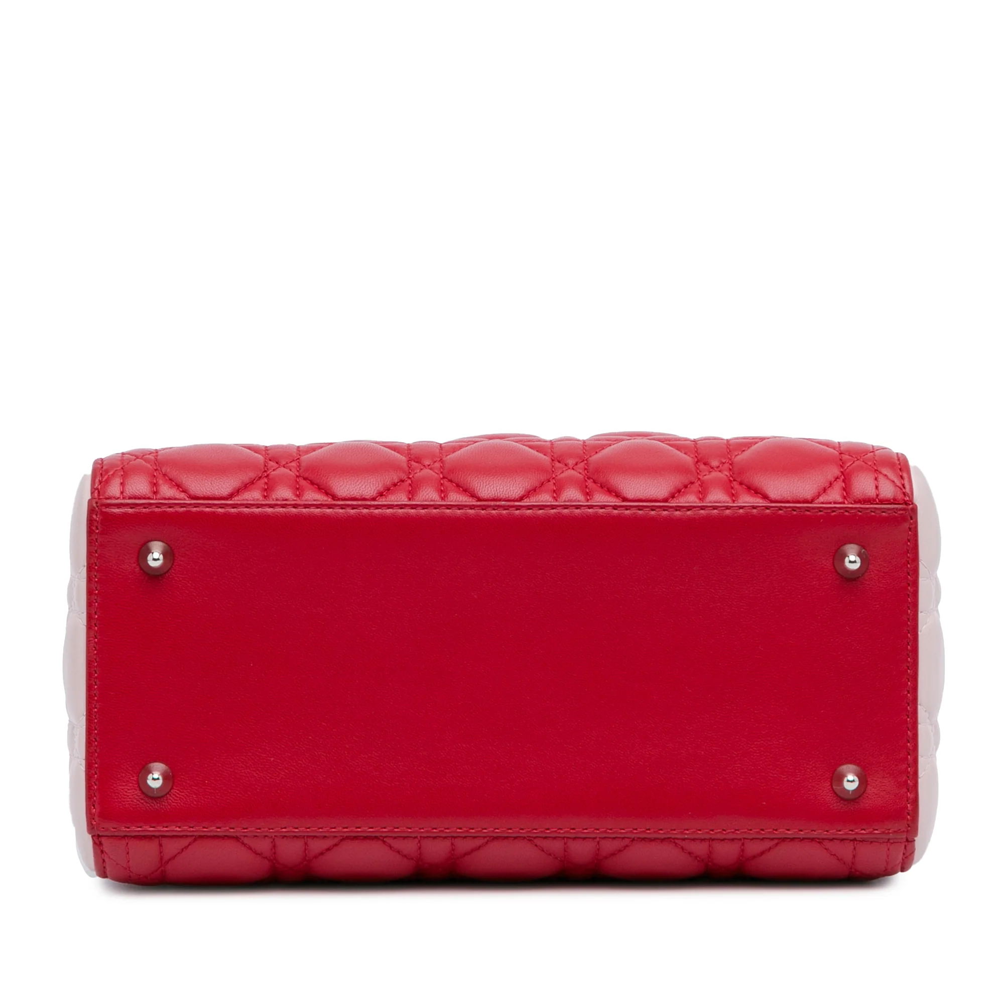 Dior | Pre-Owned Medium Tricolor Lambskin Cannage Lady Dior - II | Red - Image 8