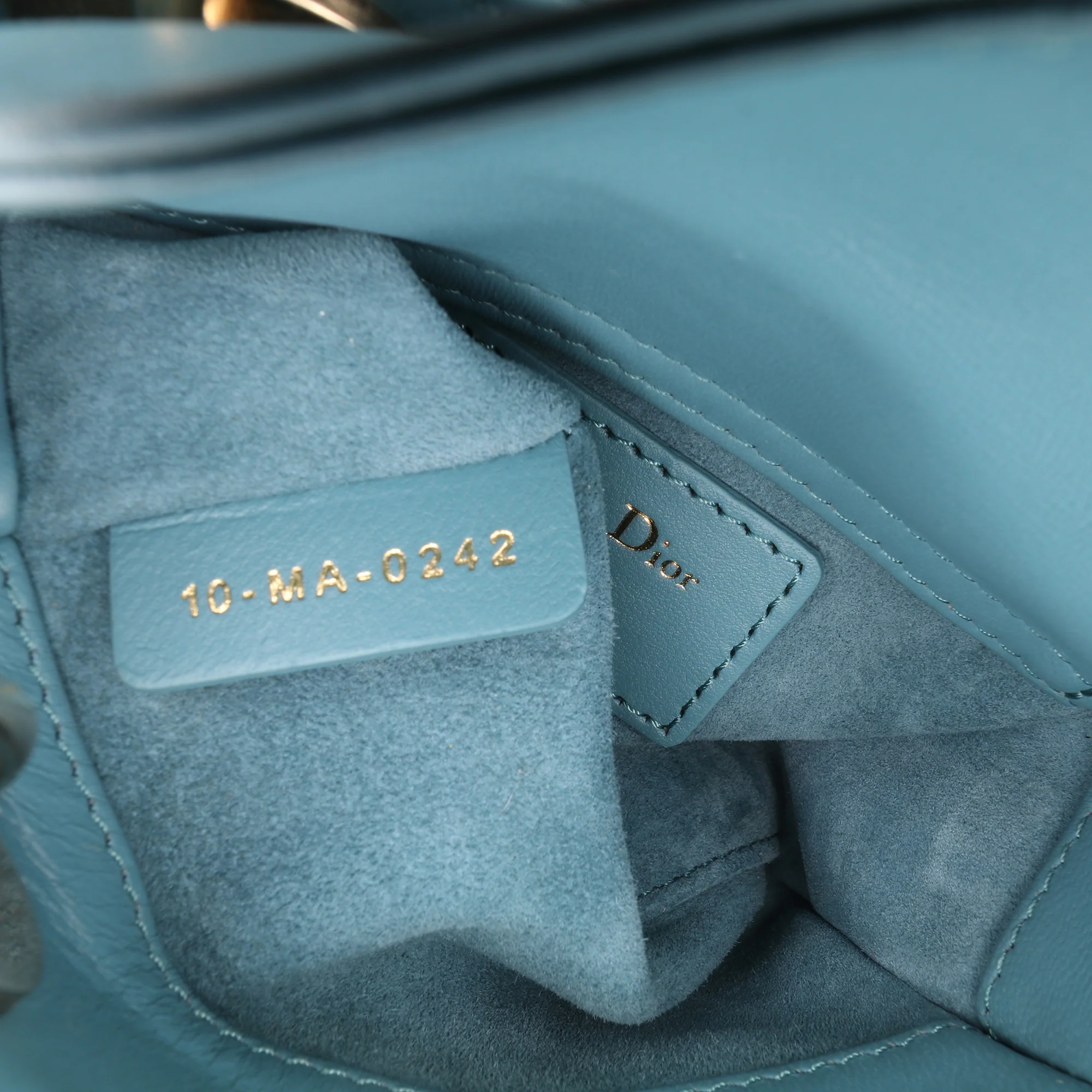 Dior | Pre-Owned Micro Lambskin Cannage Lady Dior | Blue/Turquoise - Image 7