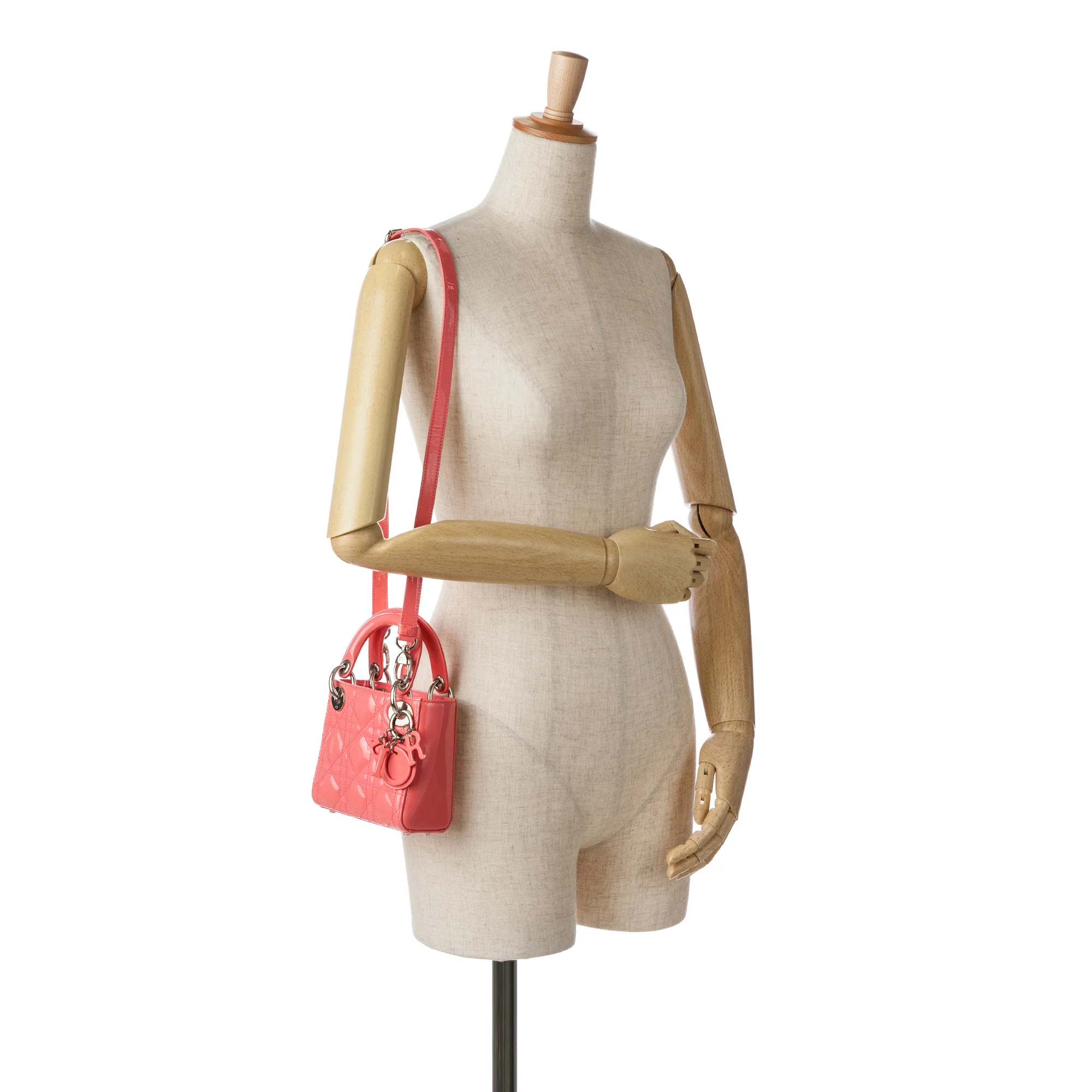 Dior | Pre-Owned Micro Patent Cannage Lady Dior | Pink - Image 9