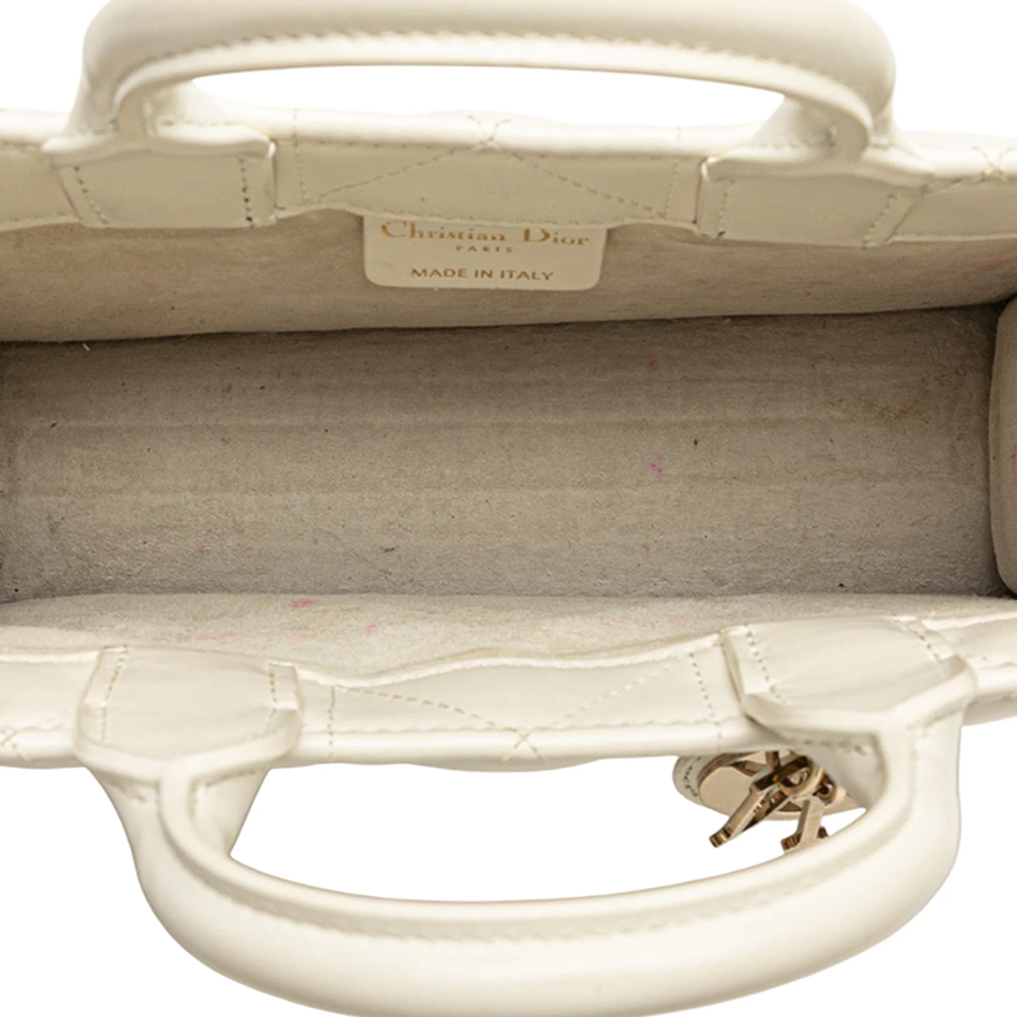 Dior | Pre-Owned Mini Calfskin Macrocannage Book Tote | White - Image 5
