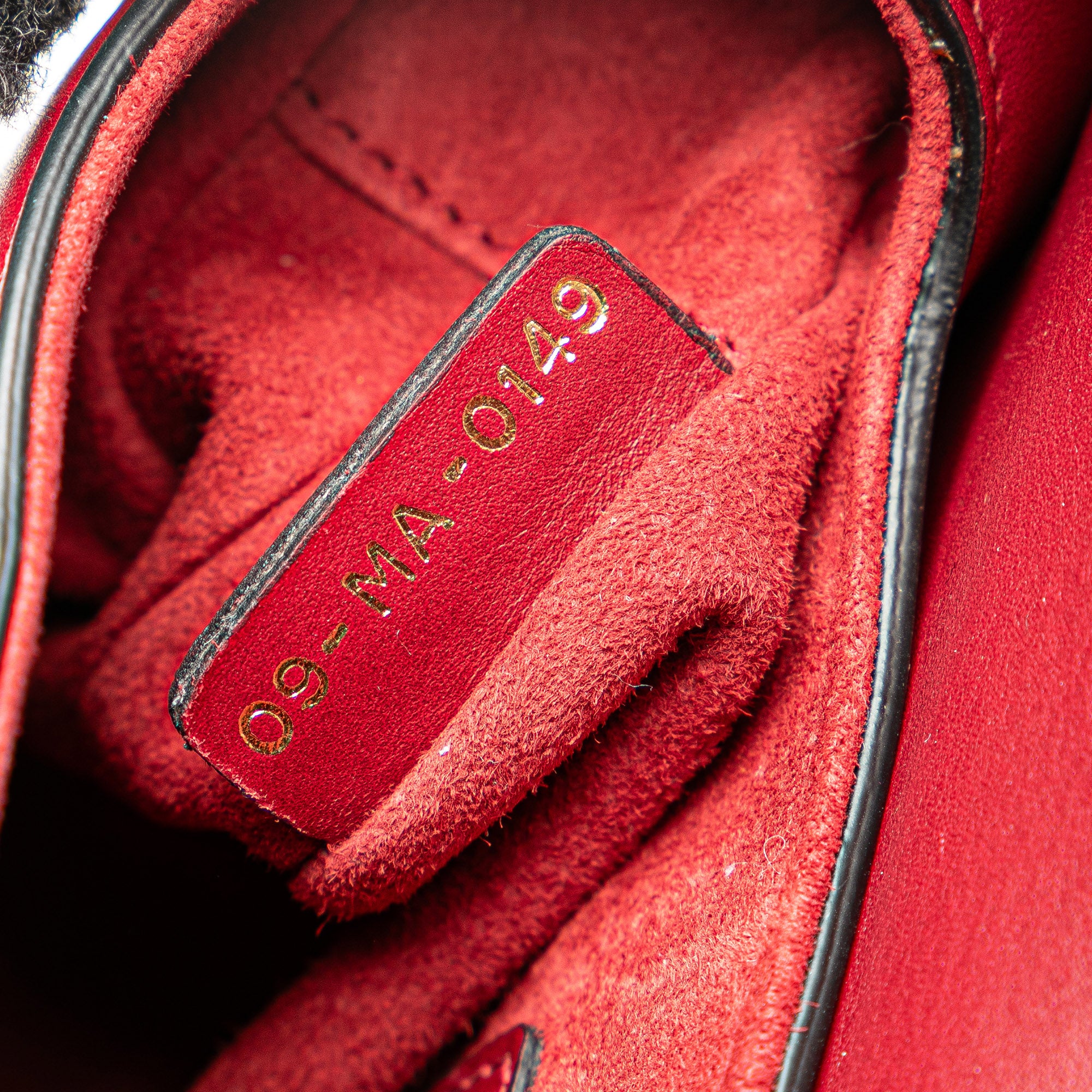 Dior | Pre-Owned Mini Grained Calfskin Saddle Bag | Red/Bordeau - Image 7