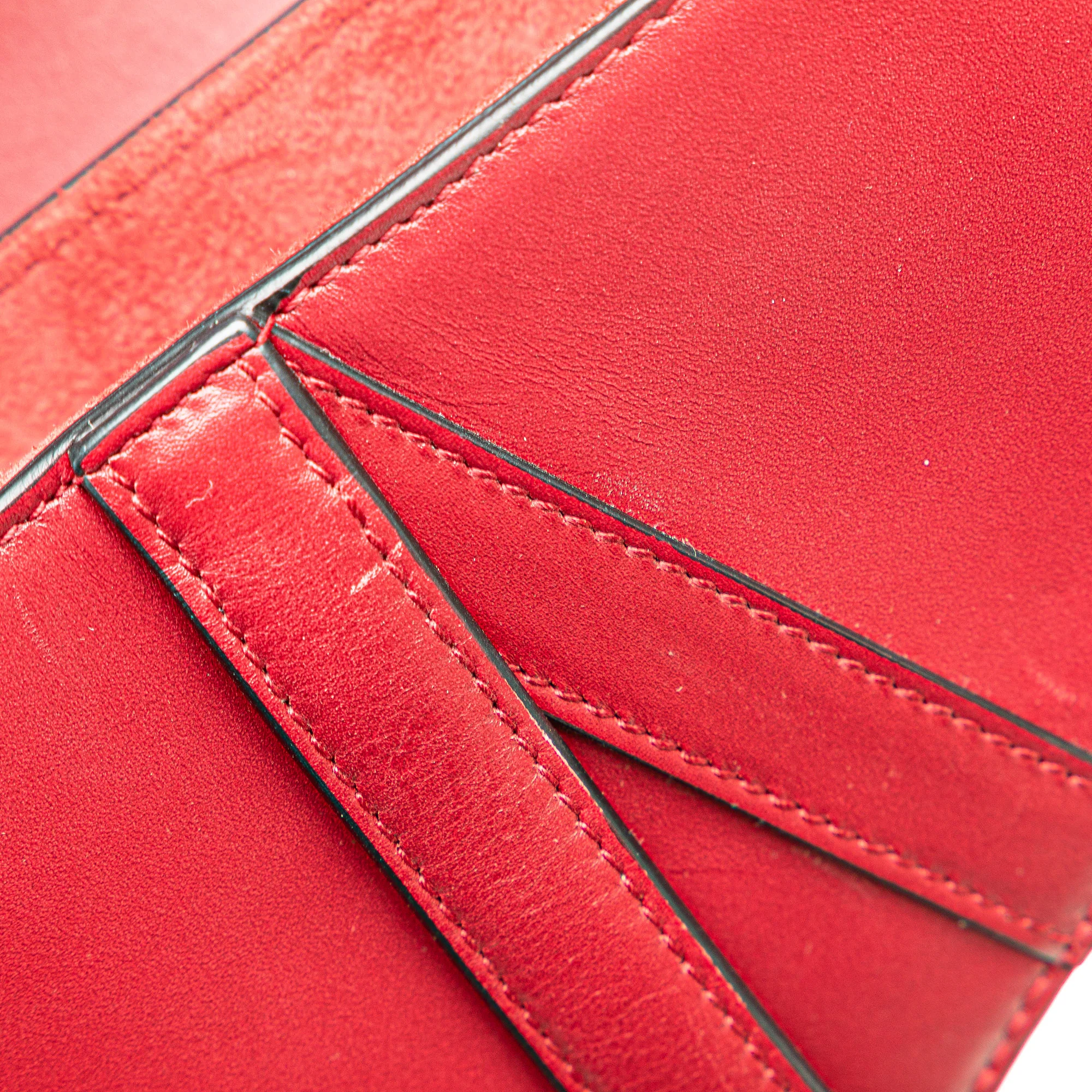 Dior | Pre-Owned Mini Grained Calfskin Saddle Bag | Red/Bordeau - Image 9