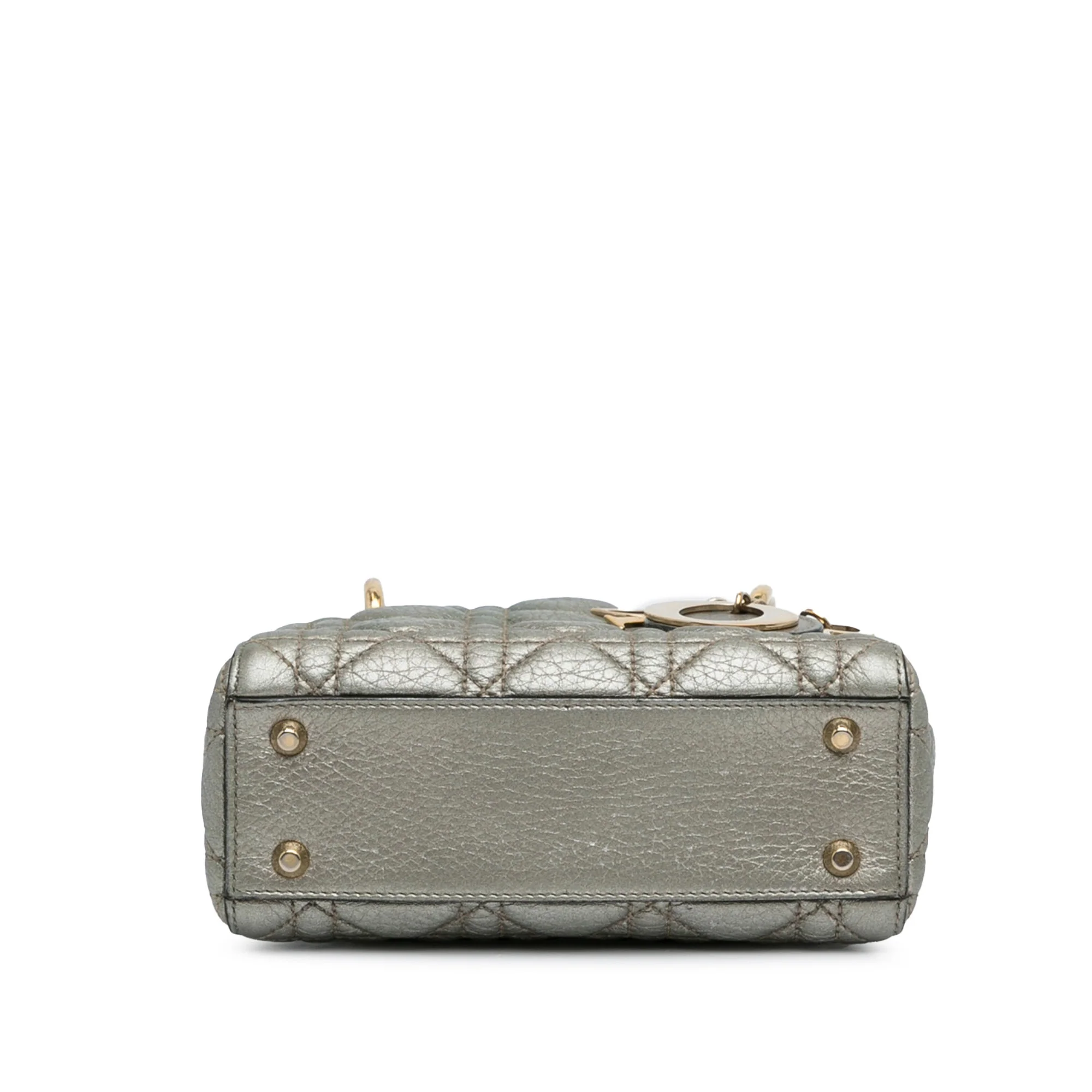 Dior | Pre-Owned Mini Lambskin Cannage Supple Lady Dior | Gray - Image 9