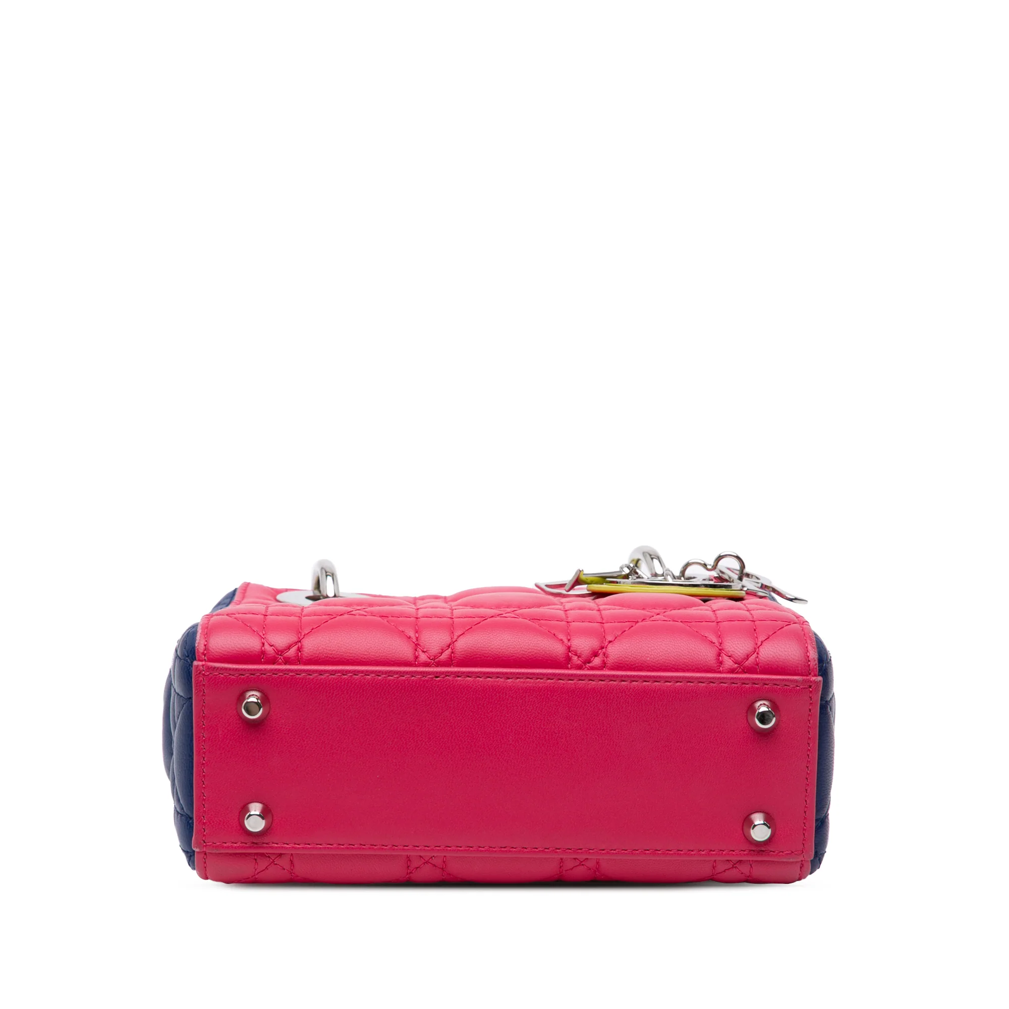 Dior | Pre-Owned Mini Tricolor Lambskin Cannage Lady Dior | Pink - Image 3