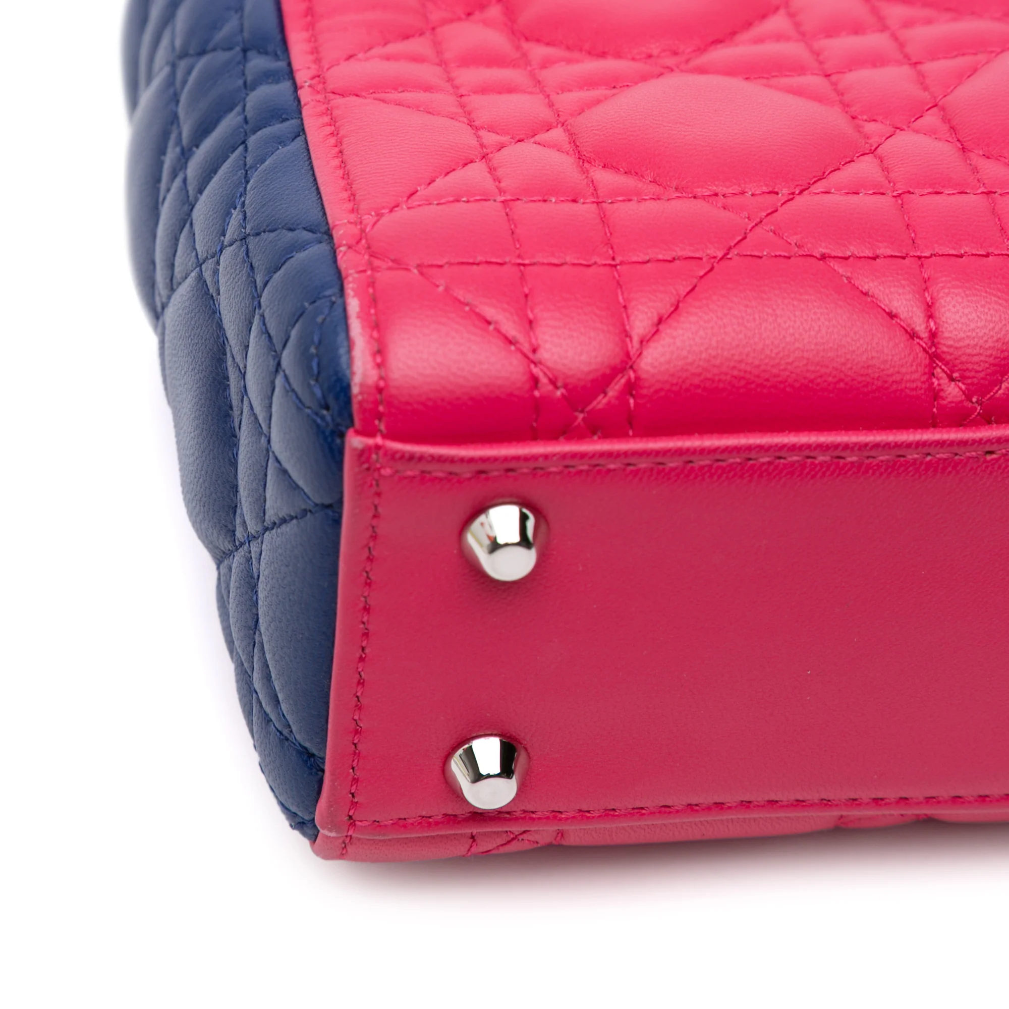 Dior | Pre-Owned Mini Tricolor Lambskin Cannage Lady Dior | Pink - Image 7