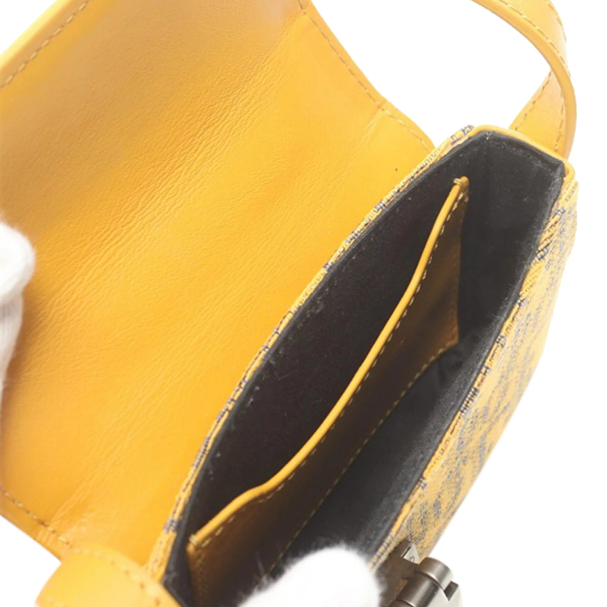 Dior | Pre-Owned Nano Oblique Lock Pouch Crossbody | Yellow - Image 3