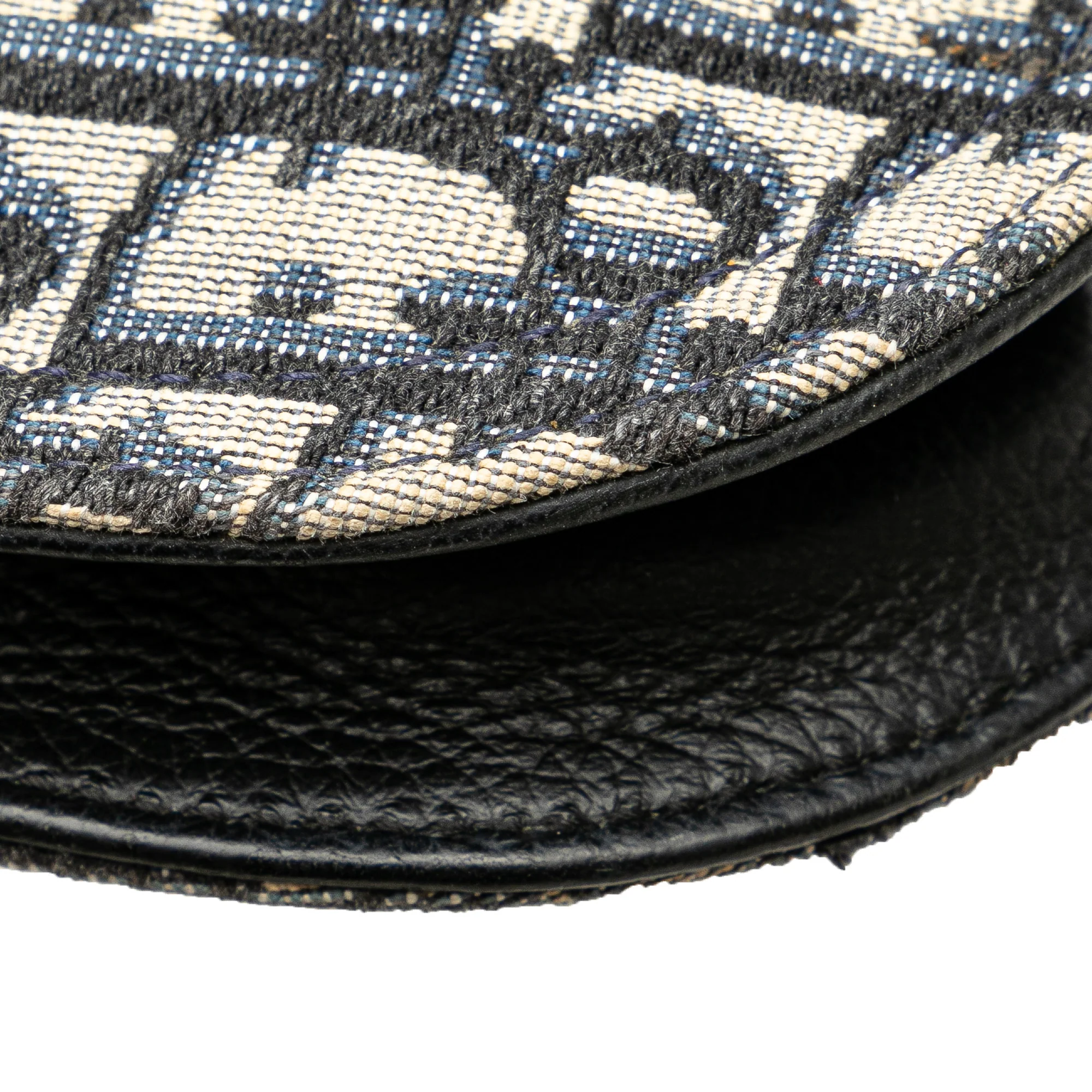 Dior | Pre-Owned Oblique Canvas Saddle Messenger Bag | Blue/Navy - Image 10