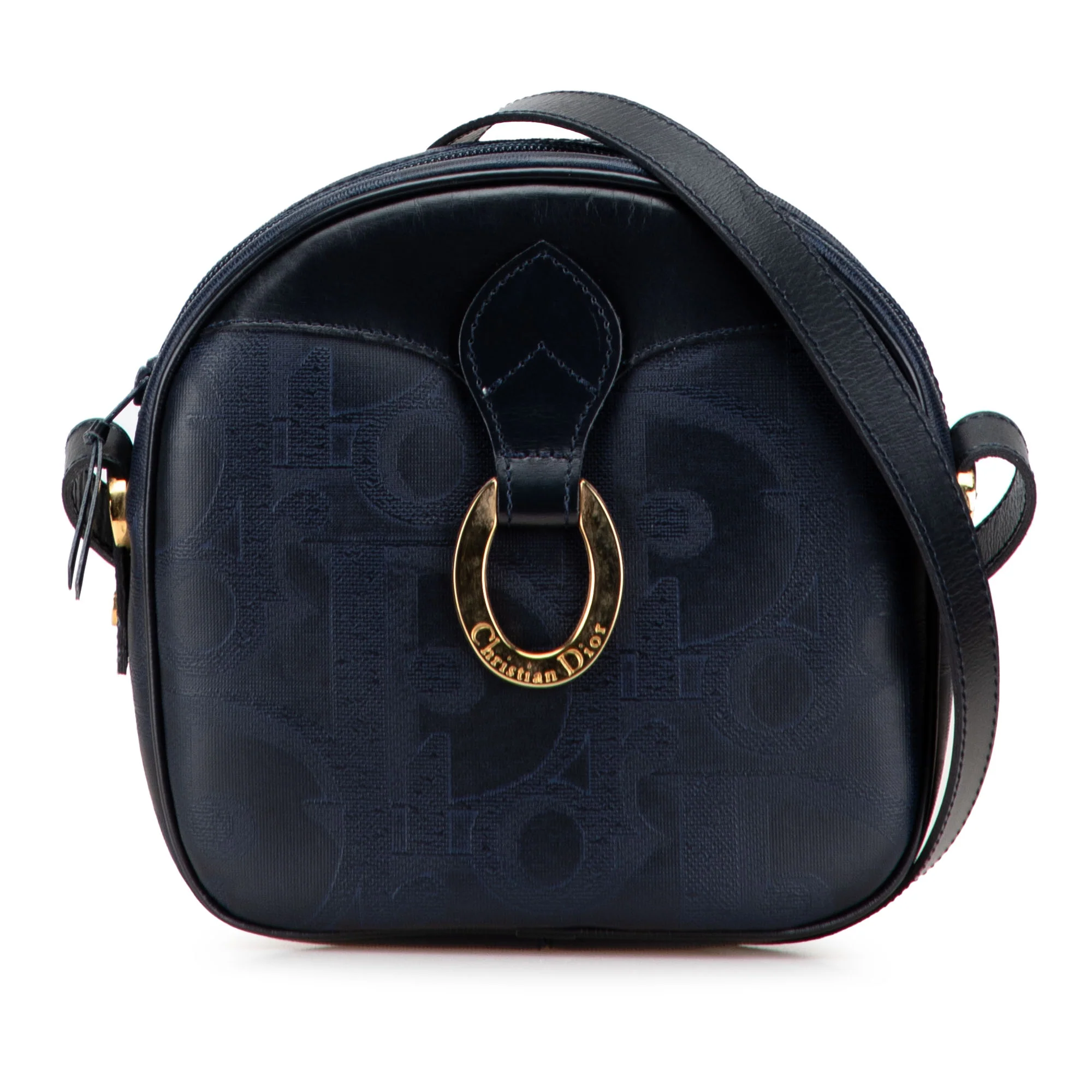 Dior | Pre-Owned Oblique Trotter Coated Canvas Crossbody | Blue/Navy