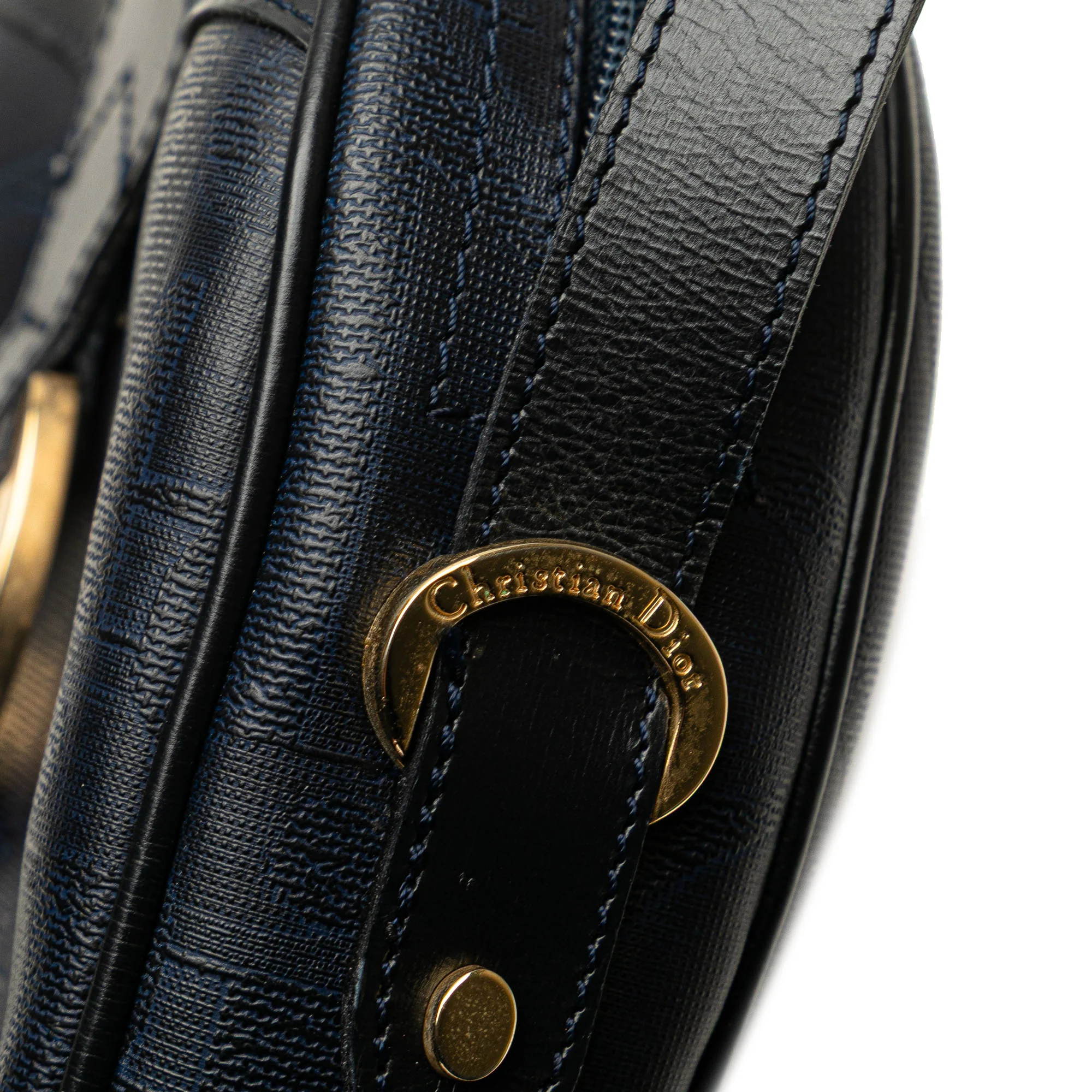 Dior | Pre-Owned Oblique Trotter Coated Canvas Crossbody | Blue/Navy - Image 10