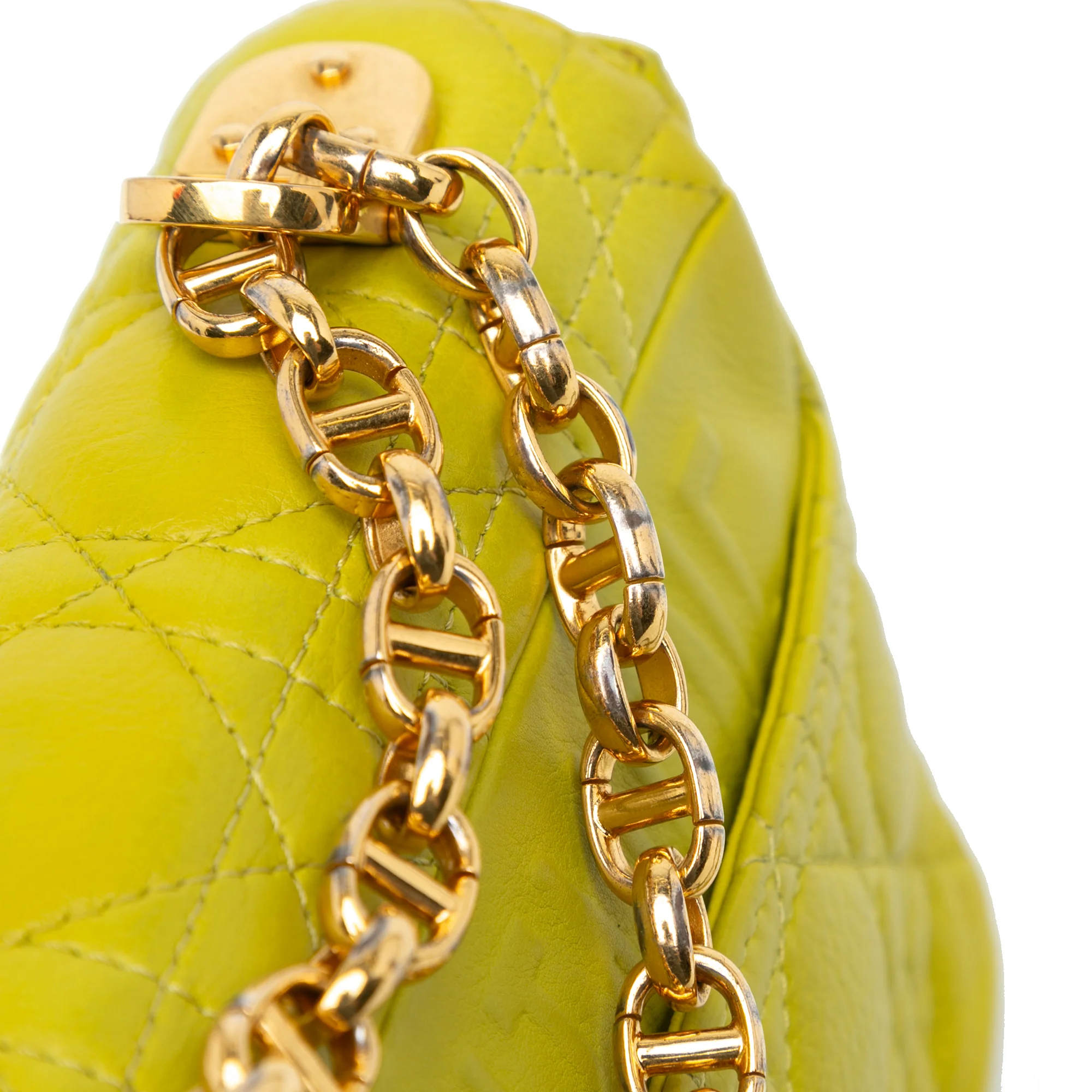 Dior | Pre-Owned Small Calfskin Cannage Caro Bag | Yellow/Neon Yellow - Image 8