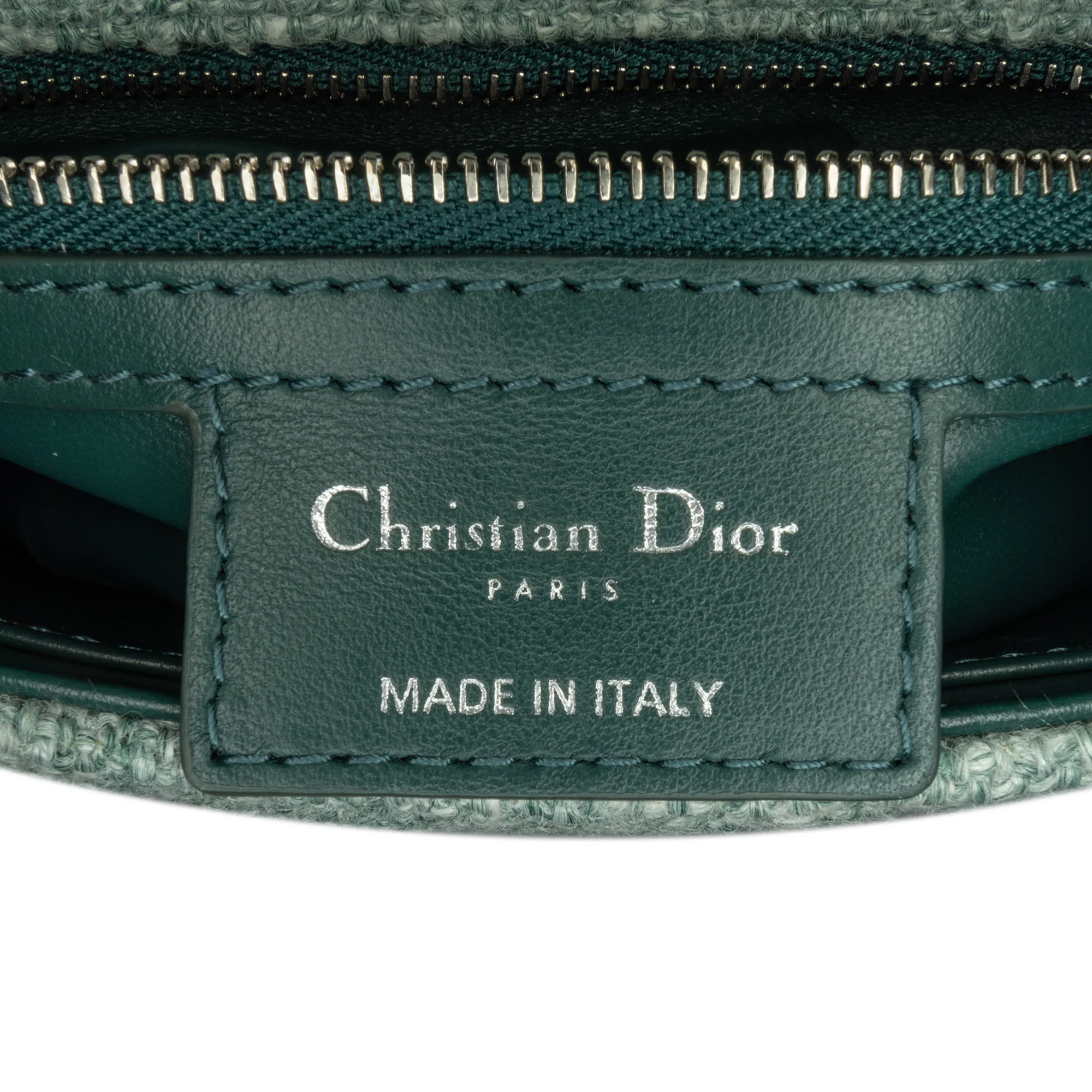 Dior | Pre-Owned Small Tweed Macrocannage Caro Bag | Green/Light Green - Image 5