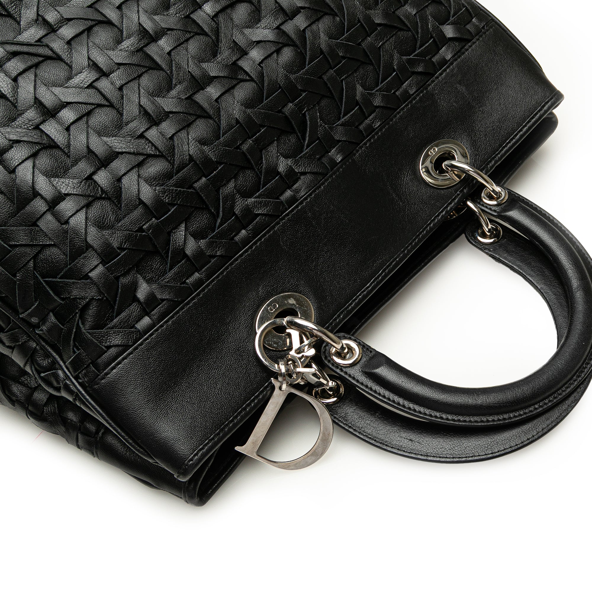 Dior | Pre-Owned Woven Lambskin Lady Avenue Tote | Black - Image 11