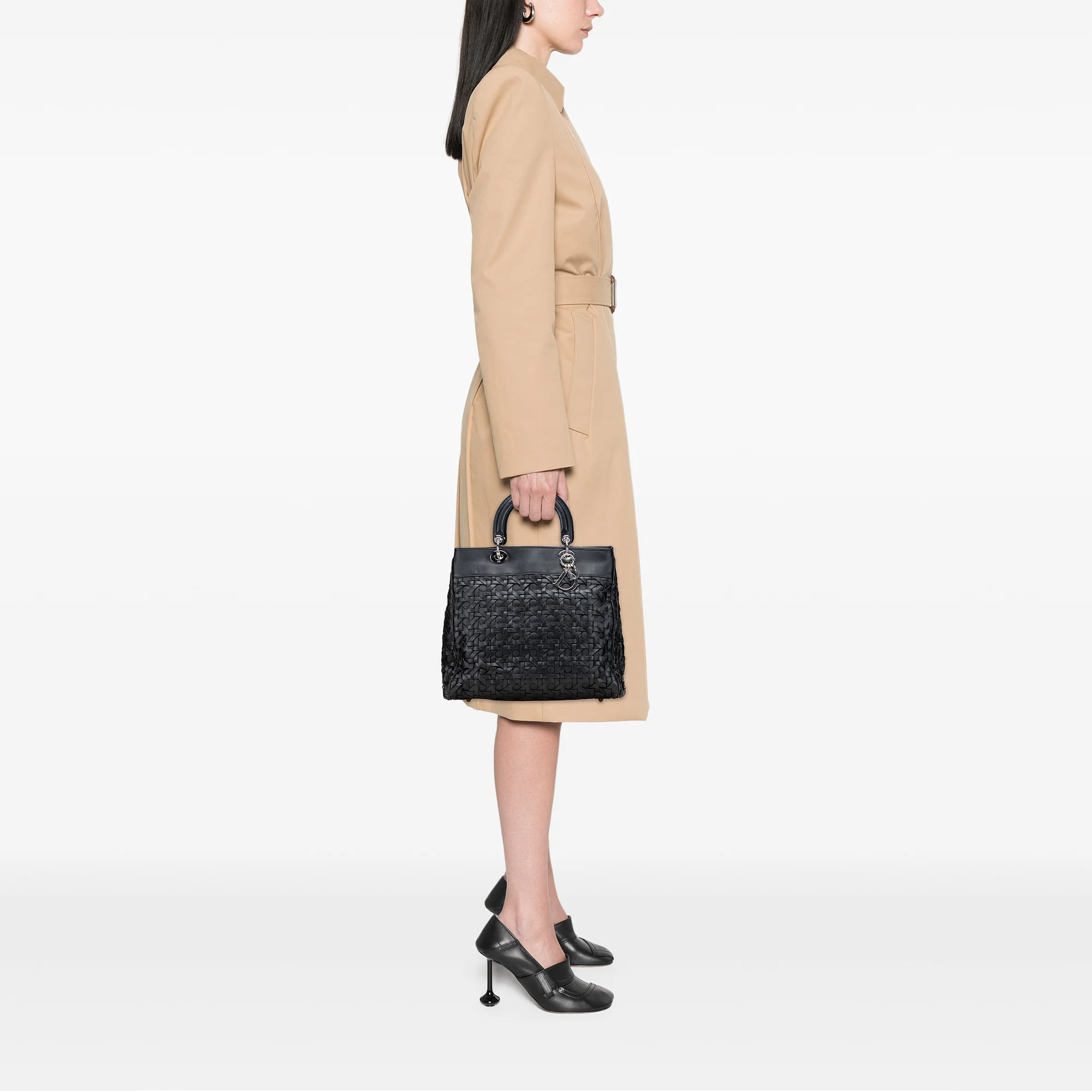 Dior | Pre-Owned Woven Lambskin Lady Avenue Tote | Black - Image 4