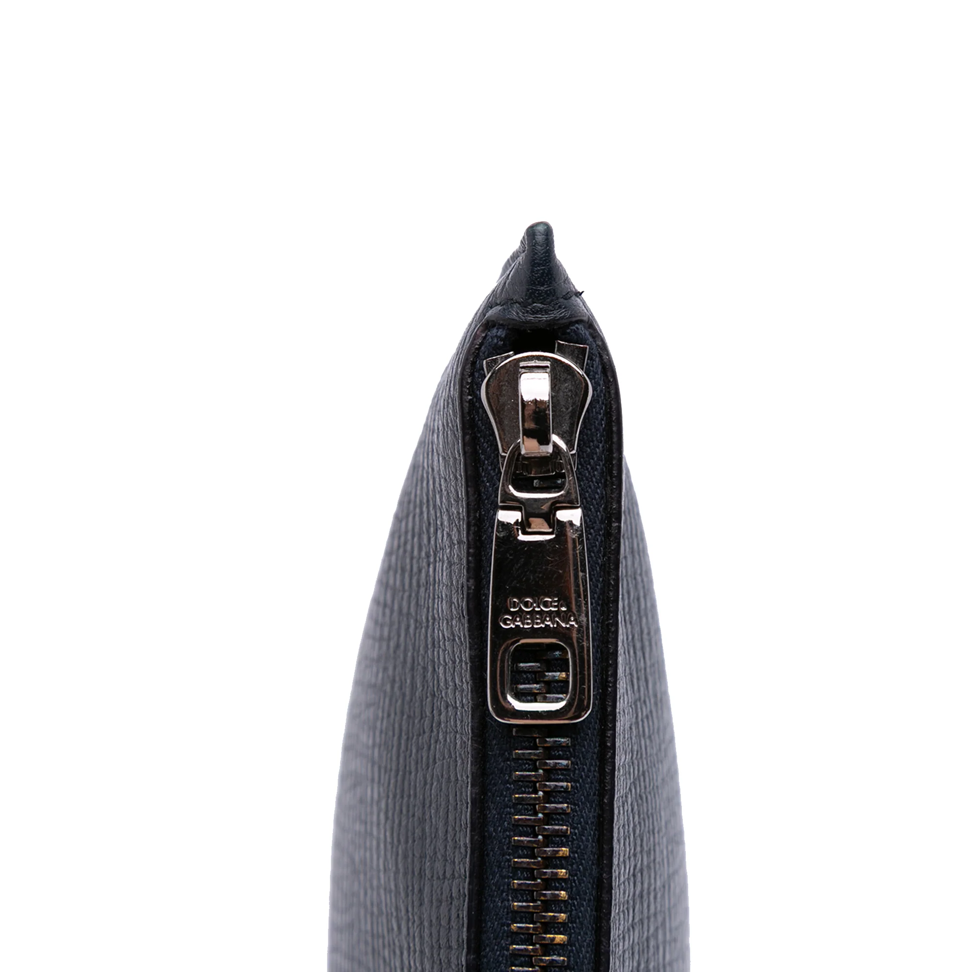 Dolce & Gabbana | Pre-Owned Leather DG Family Patch Zip Pouch | Black - Image 3