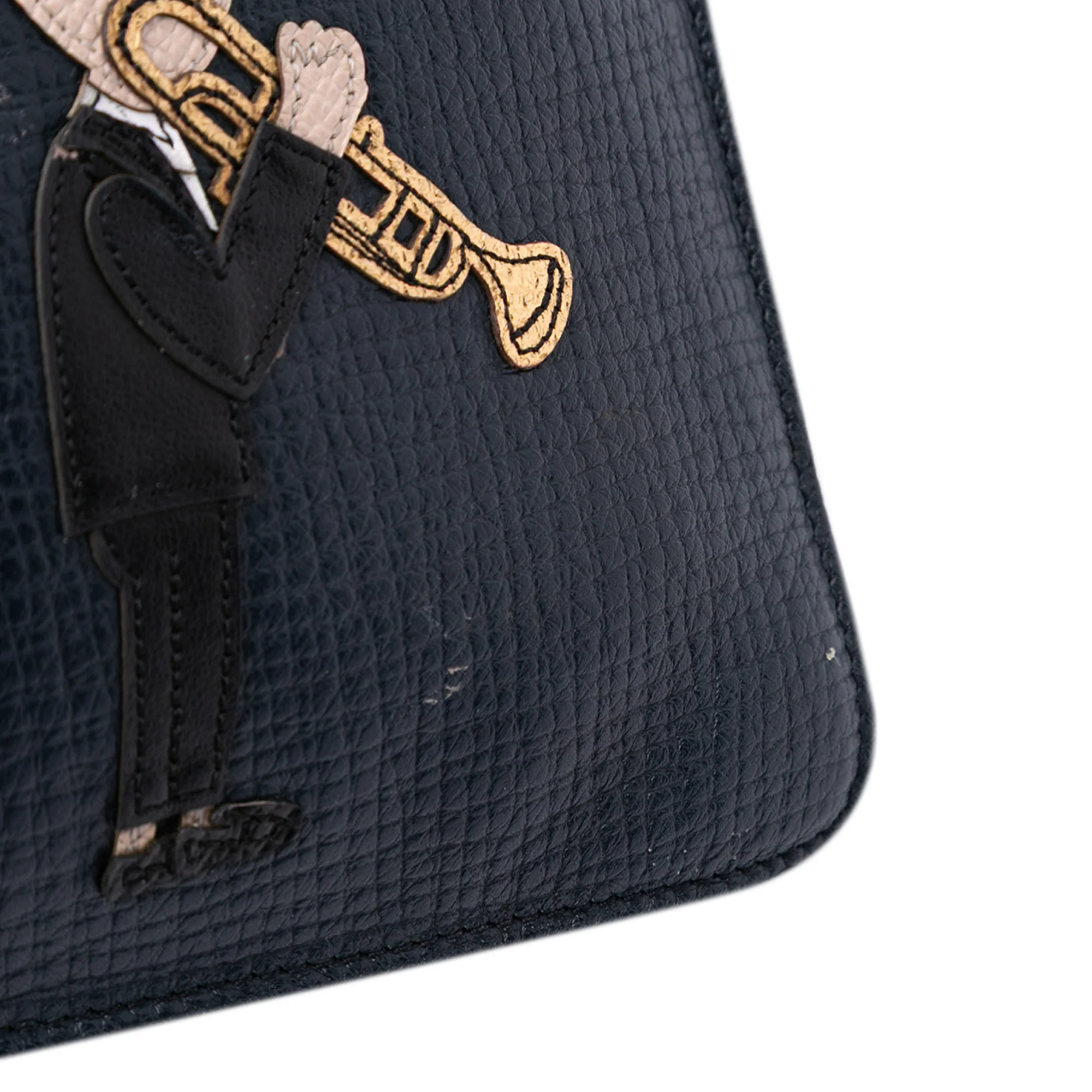 Dolce & Gabbana | Pre-Owned Leather DG Family Patch Zip Pouch | Black - Image 9
