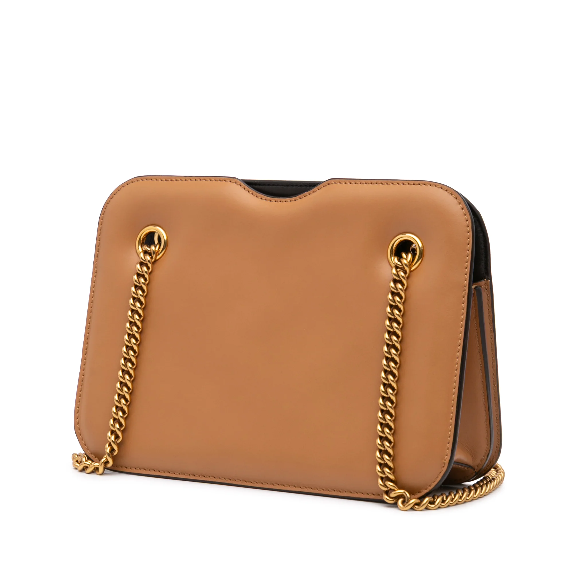 Fendi | Pre-Owned Calfskin Vitello King Nubuck Pequin Karligraphy Pocket Shoulder Bag | Brown - Image 4