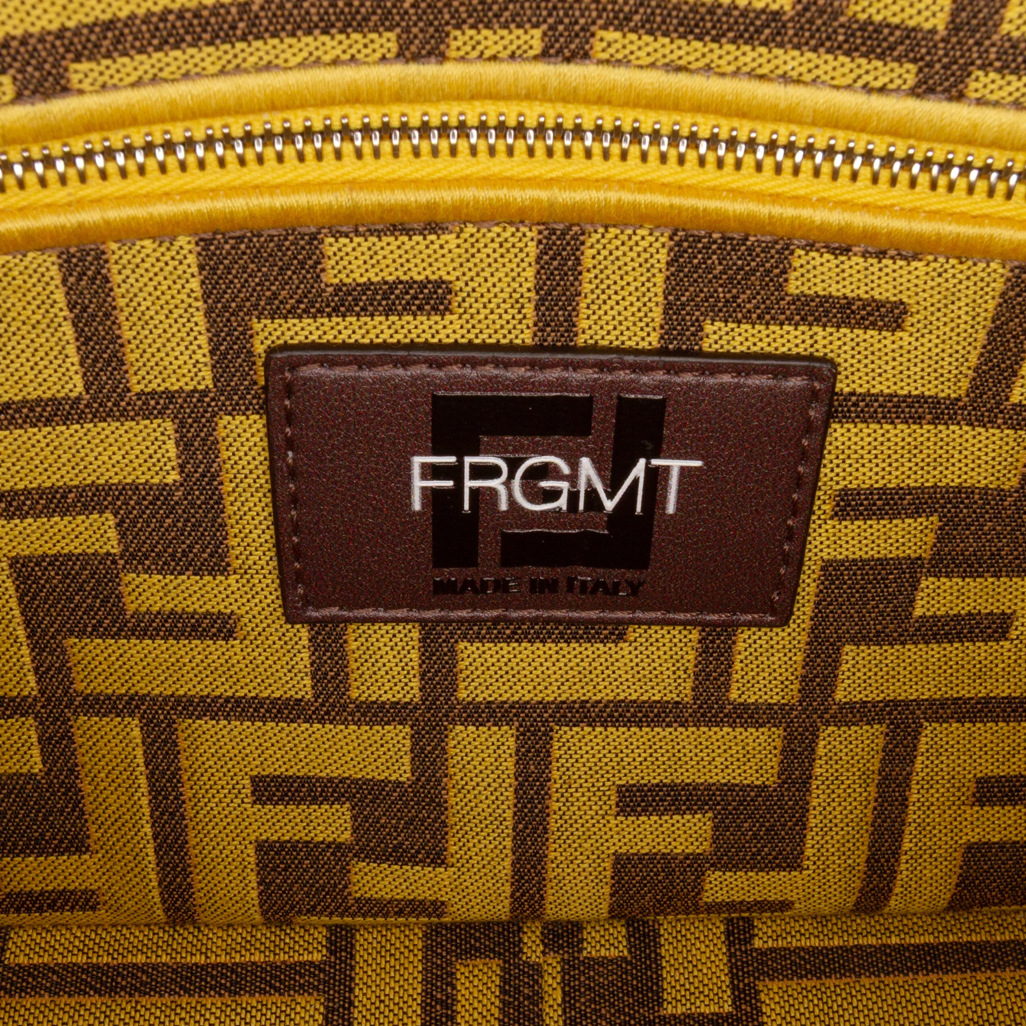 Fendi | Pre-Owned FRGMT x Zucca Embroidered Canvas Baguette Satchel | Yellow - Image 6
