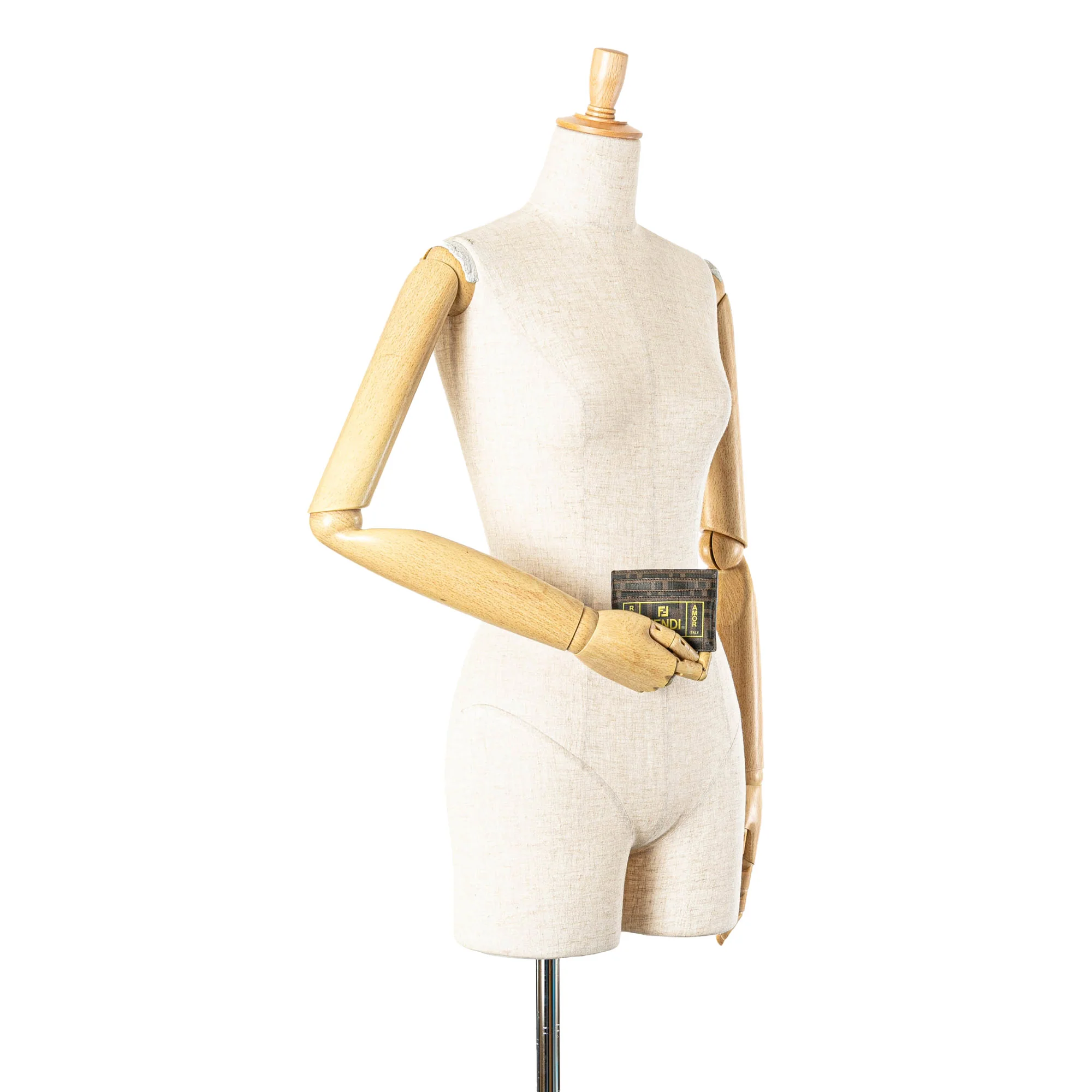 Fendi | Pre-Owned Glazed Fabric FF 1974 Roma Amor Card Holder | Brown - Image 7