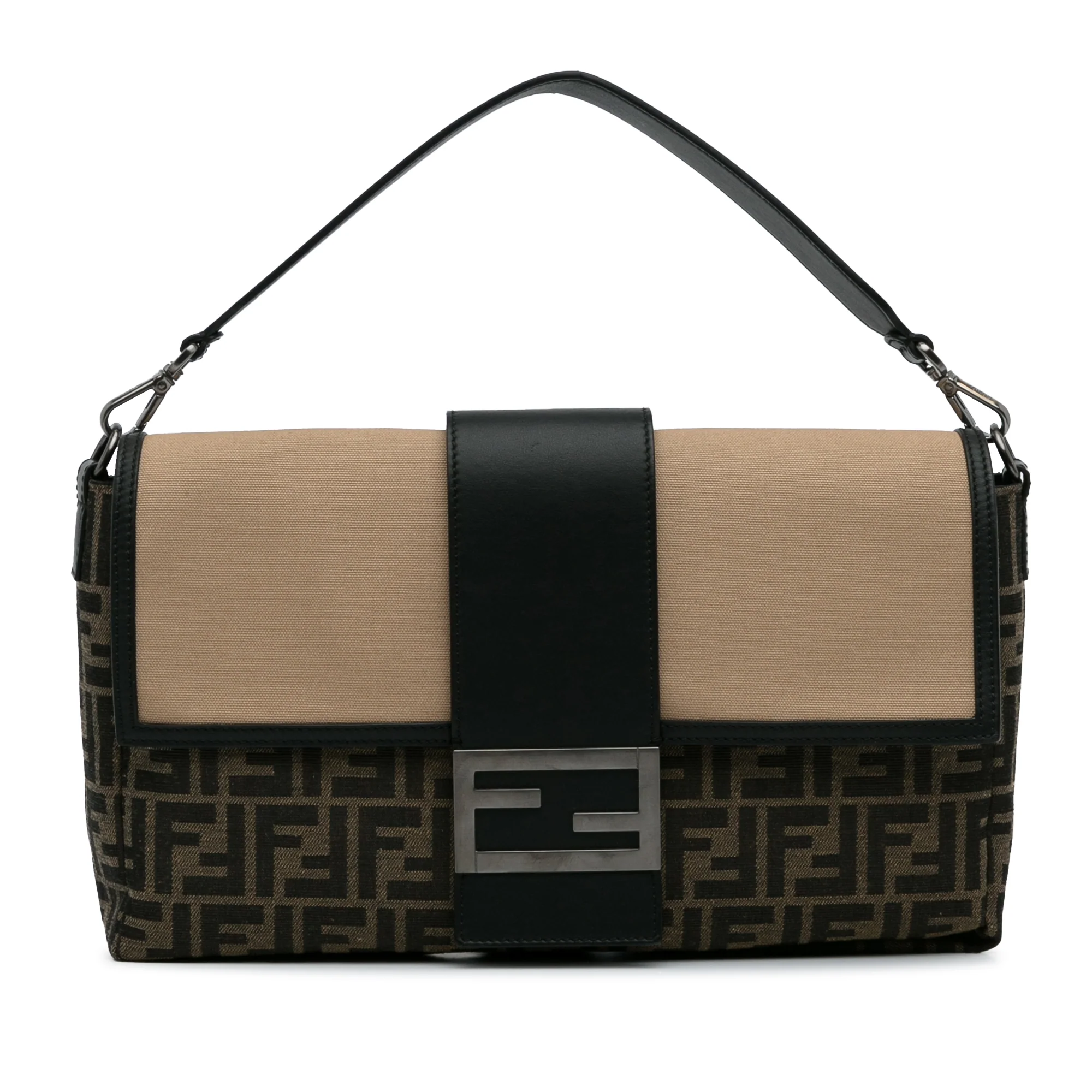 Fendi | Pre-Owned Large Zucca Canvas Convertible Belt Baguette | Brown
