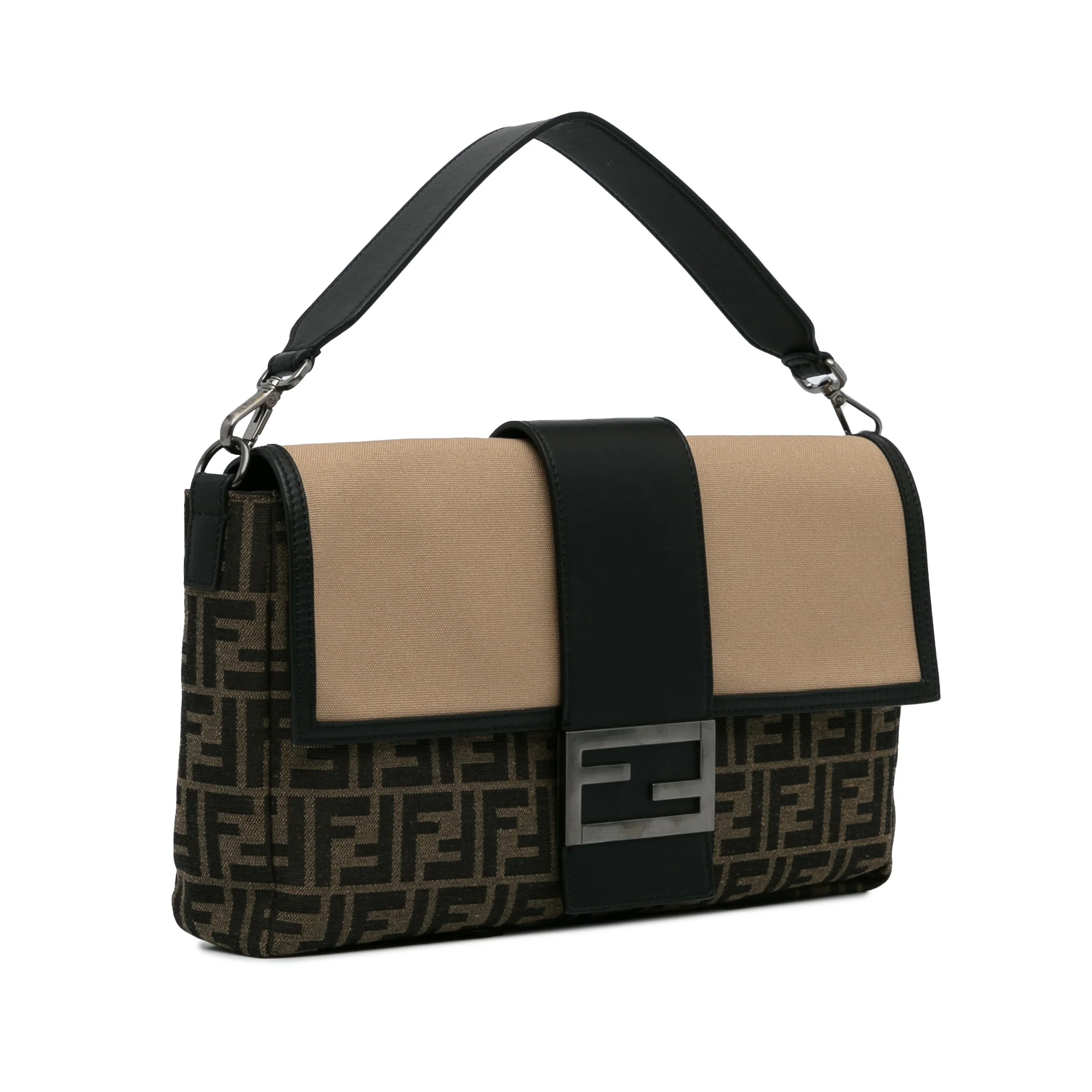 Fendi | Pre-Owned Large Zucca Canvas Convertible Belt Baguette | Brown - Image 5