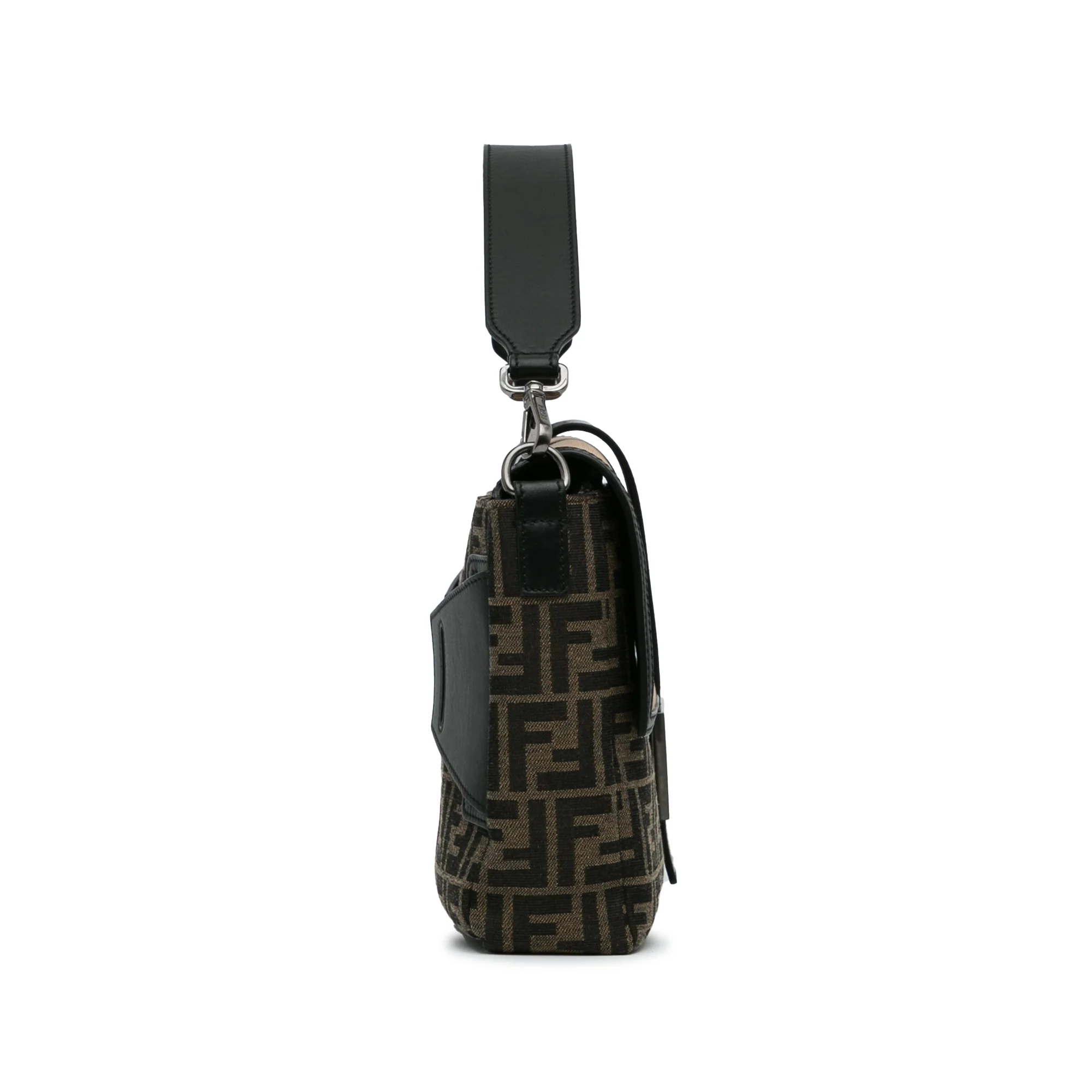Fendi | Pre-Owned Large Zucca Canvas Convertible Belt Baguette | Brown - Image 6