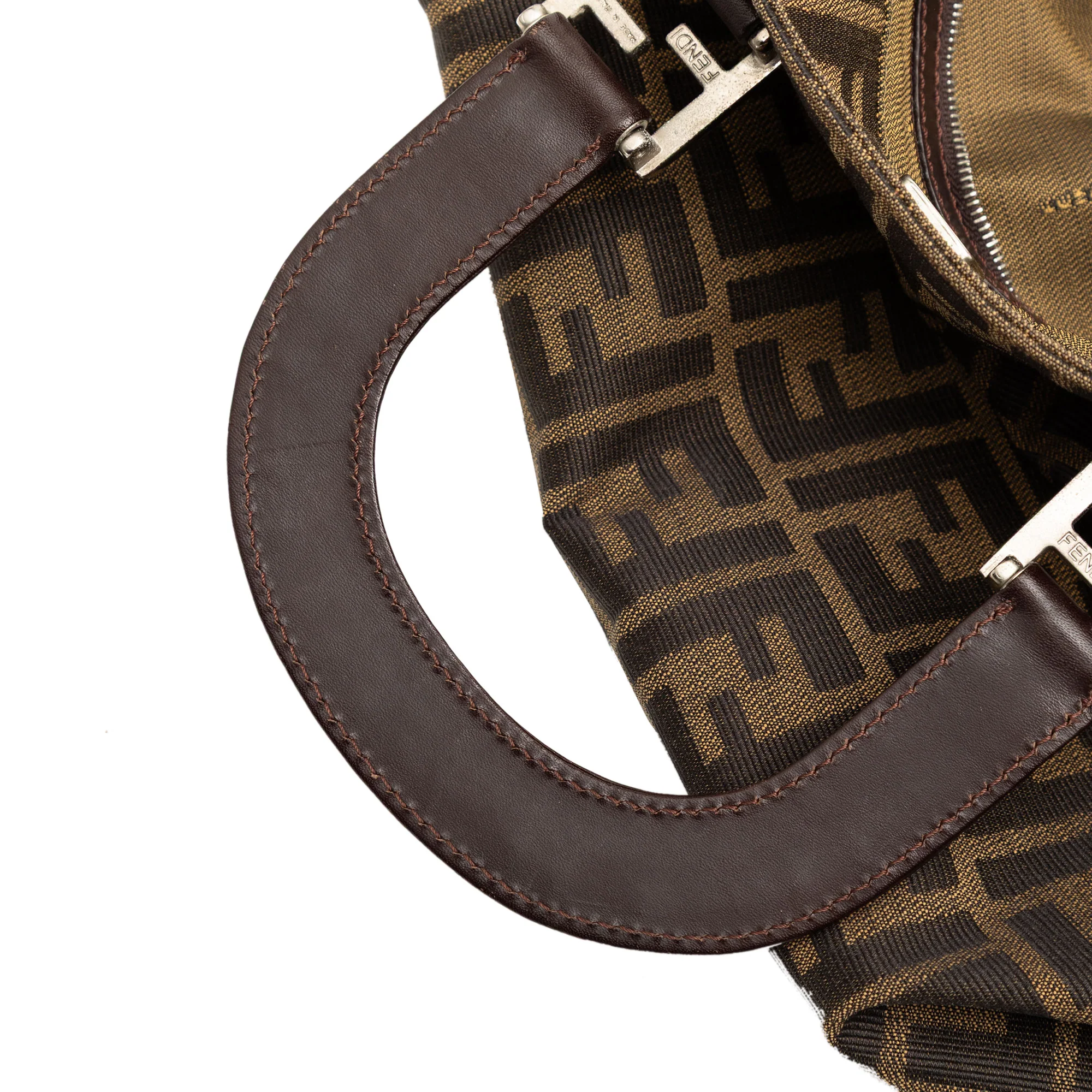 Fendi | Pre-Owned Large Zucca Canvas Twins Tote | Brown - Image 9