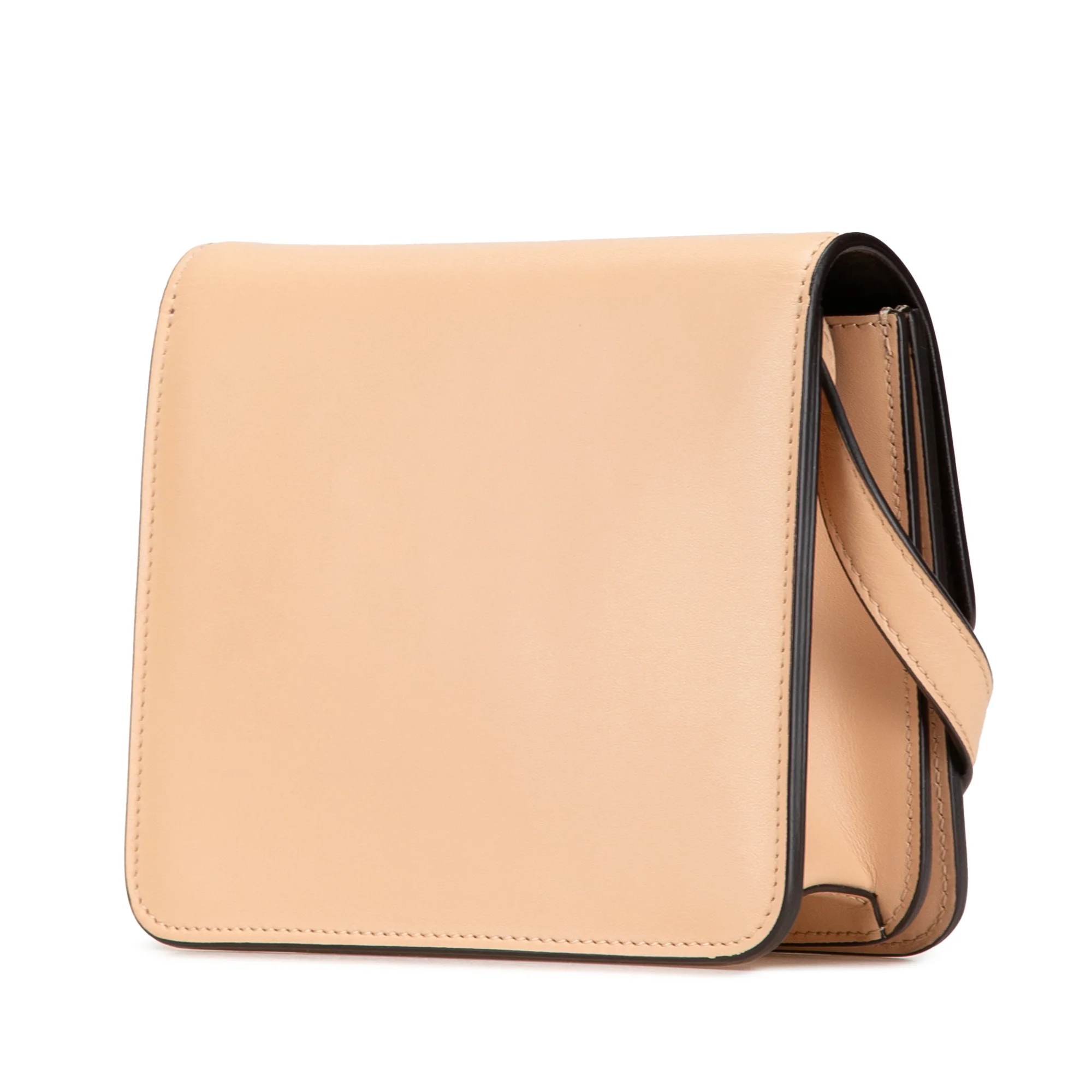 Fendi | Pre-Owned Leather Crystal Fab Crossbody | Beige - Image 2